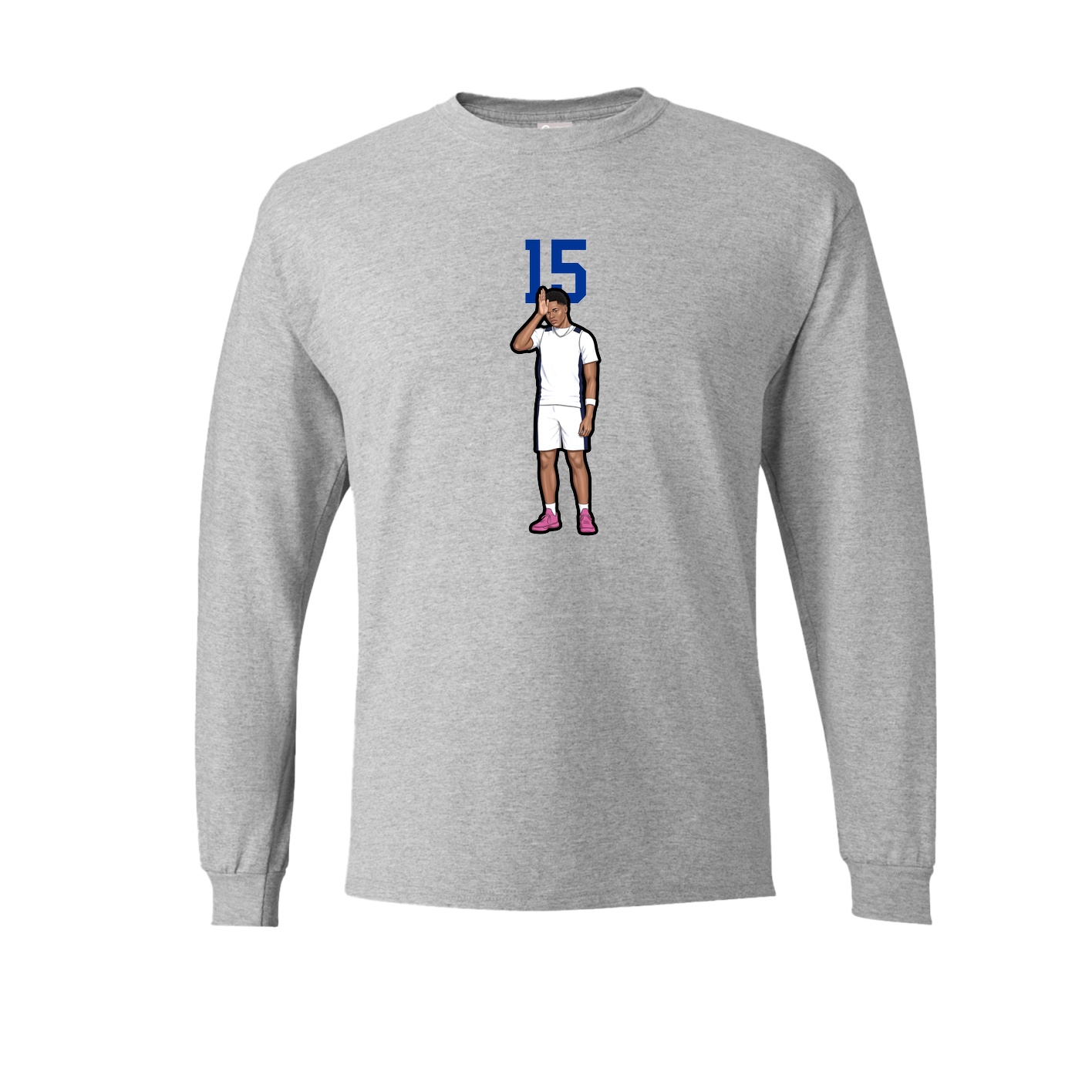 Long Sleeve Tee — Number Top in Grey