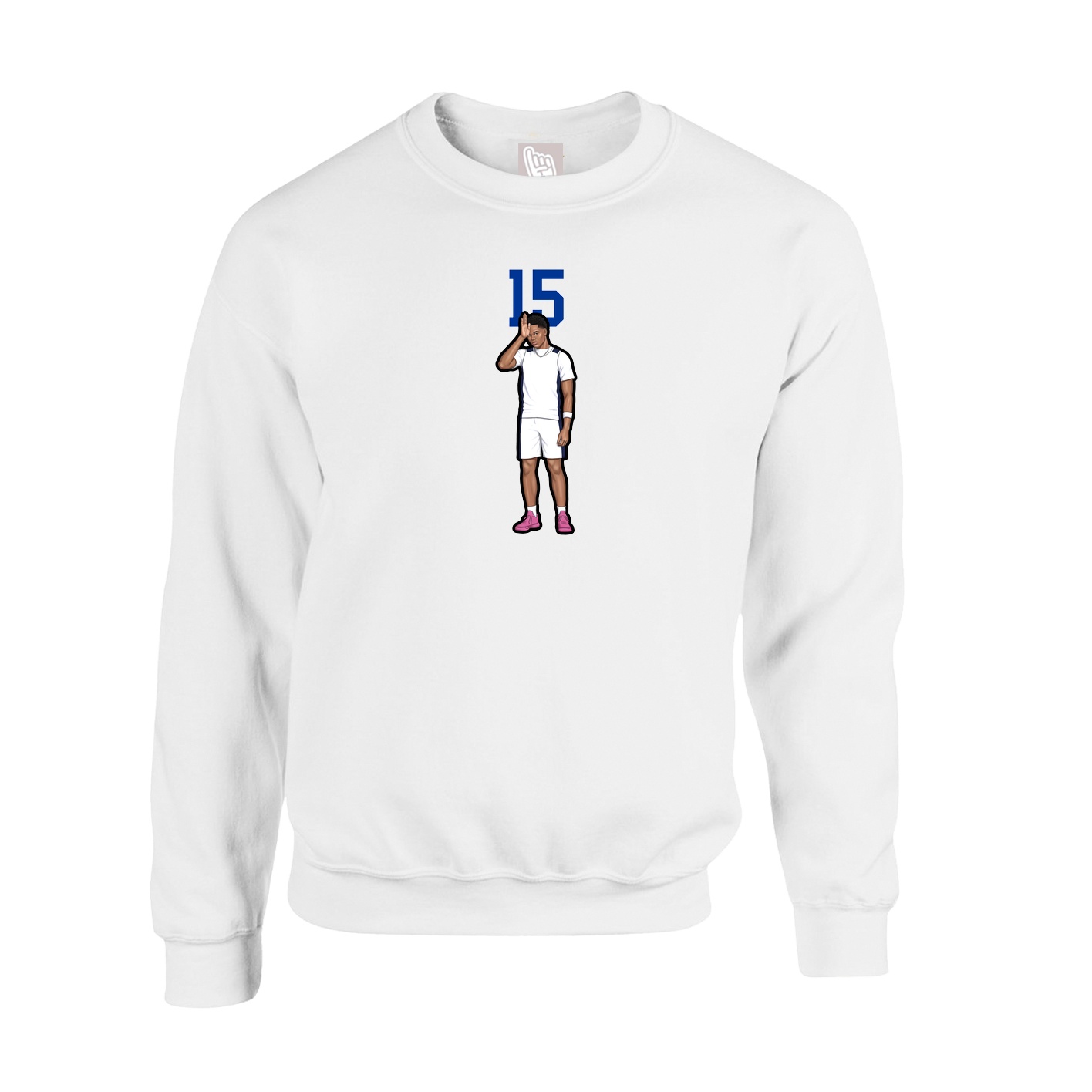 Fleece Crew — Number Top in White
