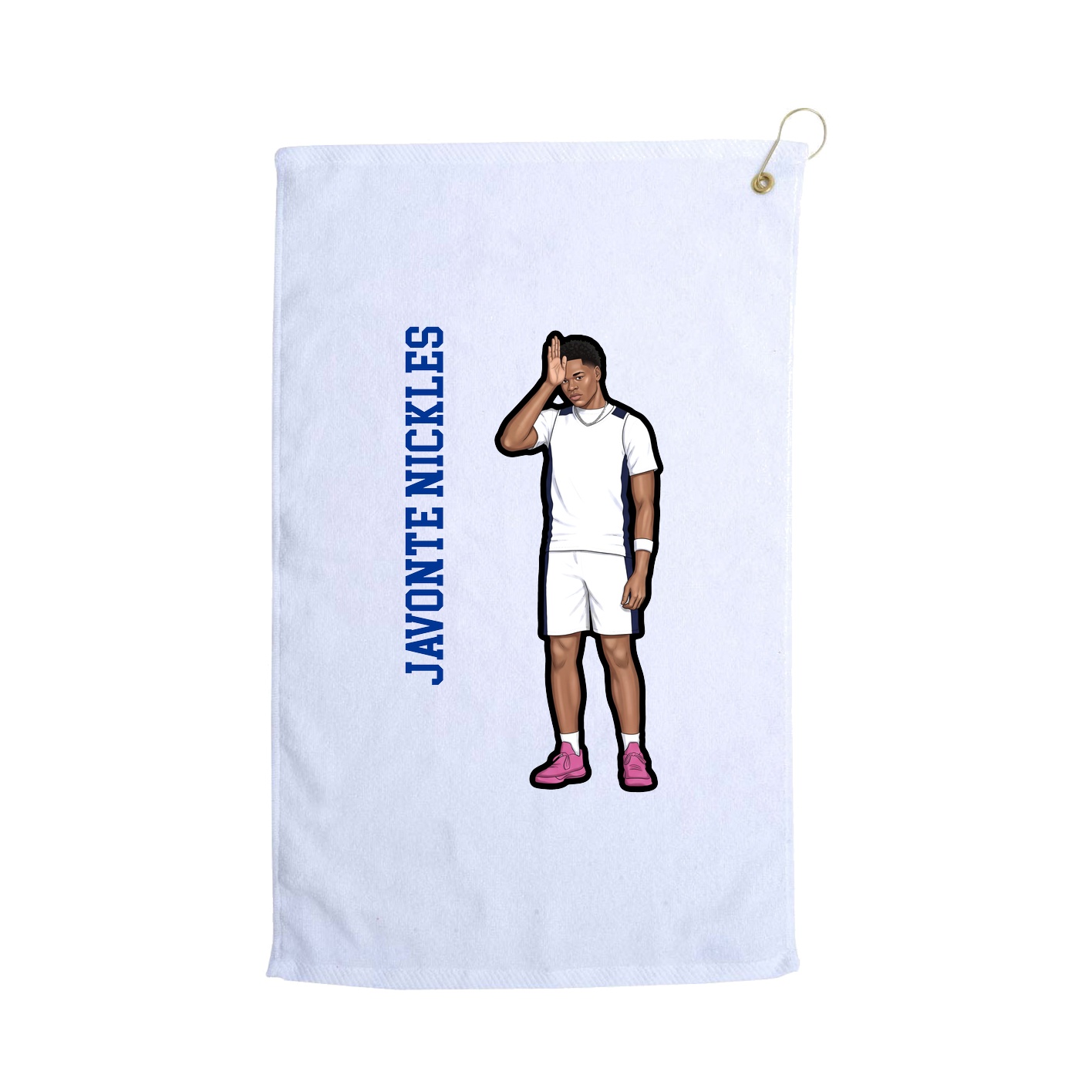 Golf Towel — Name Vertical in White