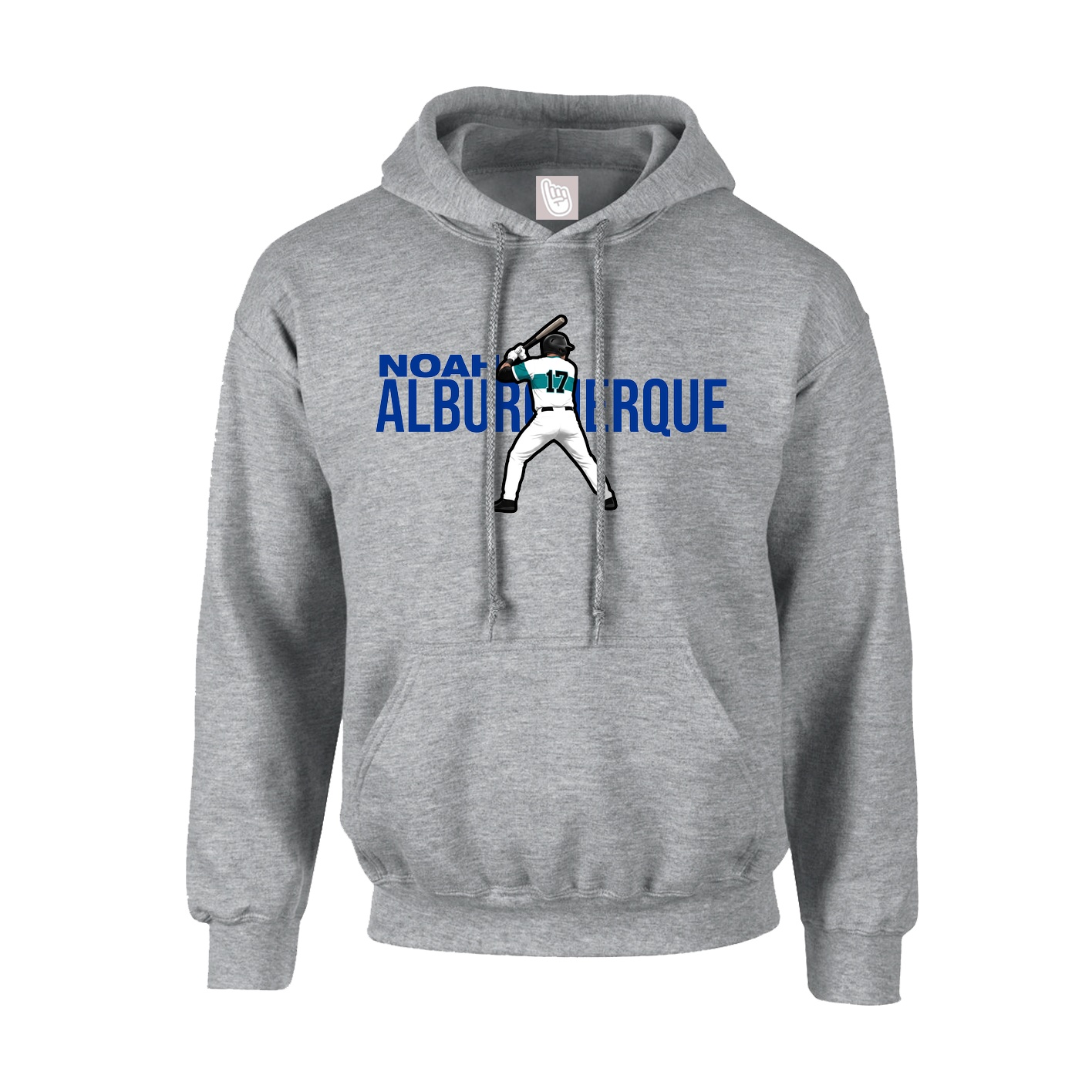 Youth Hoodie — Player Name in Grey