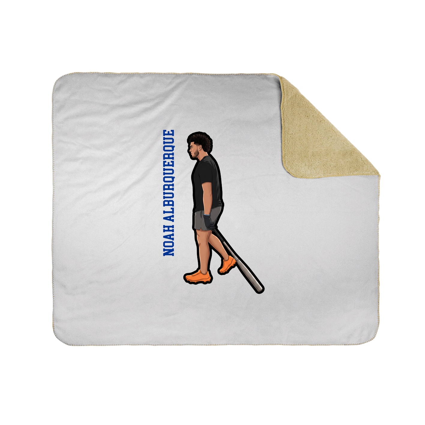 Throw Blanket — Name Vertical in White