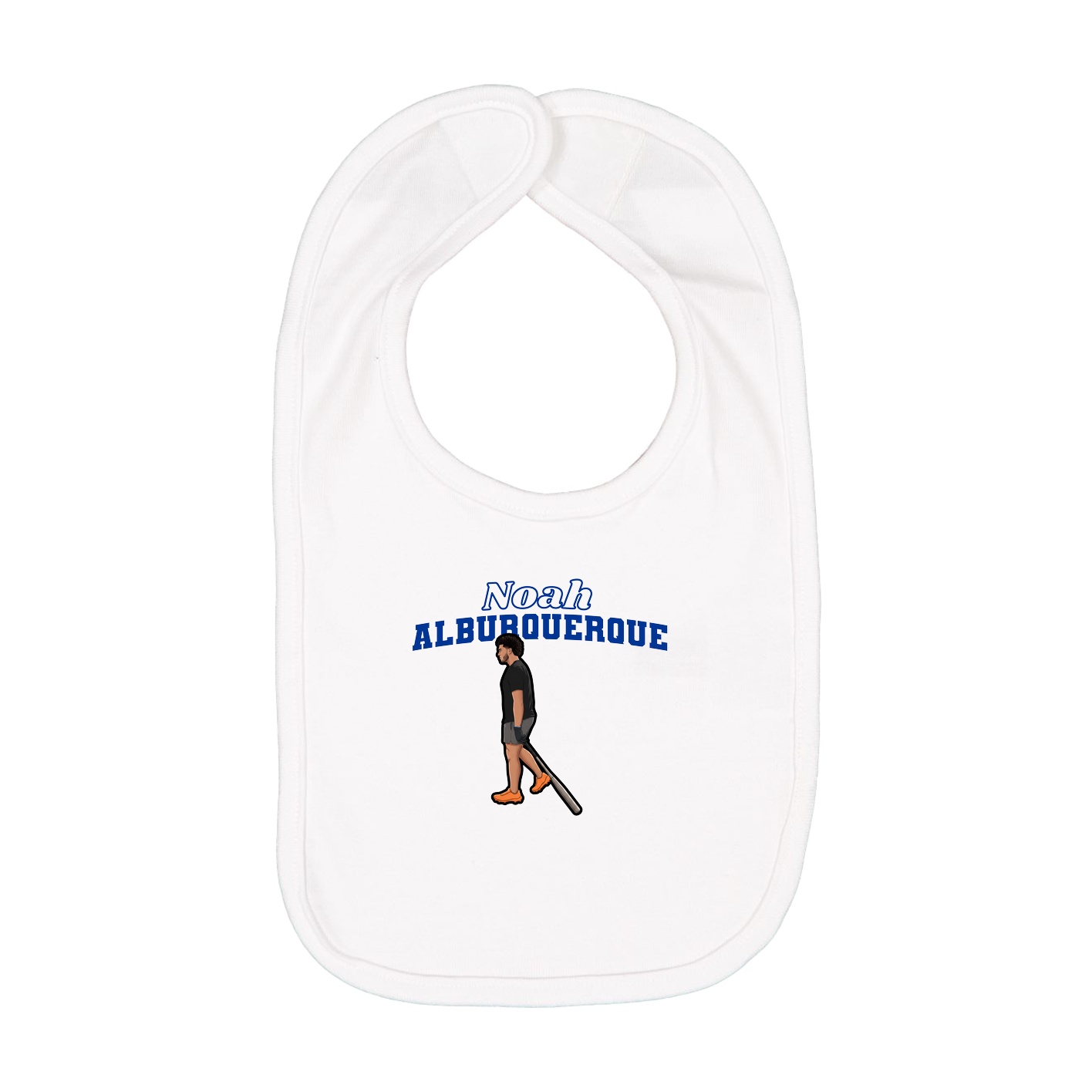 Infant Bib — Name Arch in White