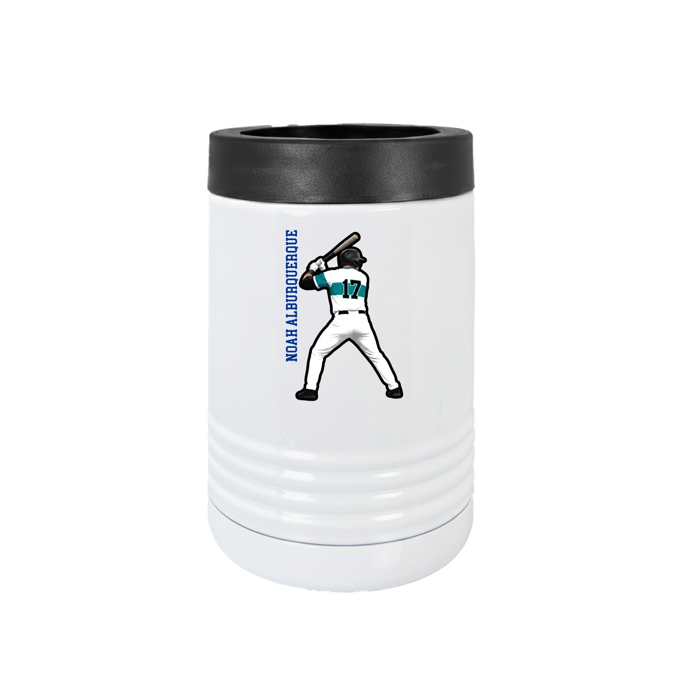 Beverage Holder — Name Vertical in White