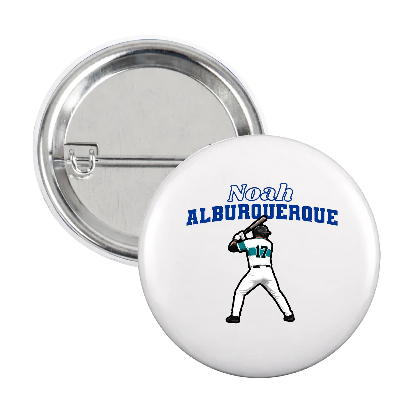 Game Day Button — Name Arch in White