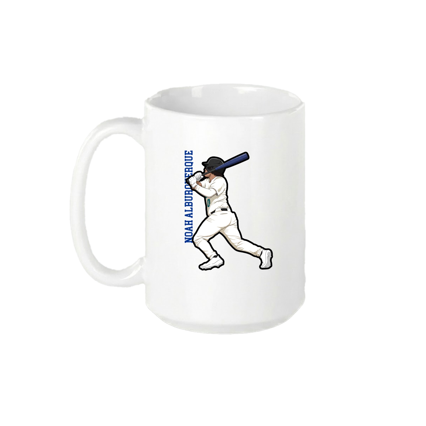 15oz Coffee Mug — Name Vertical in White