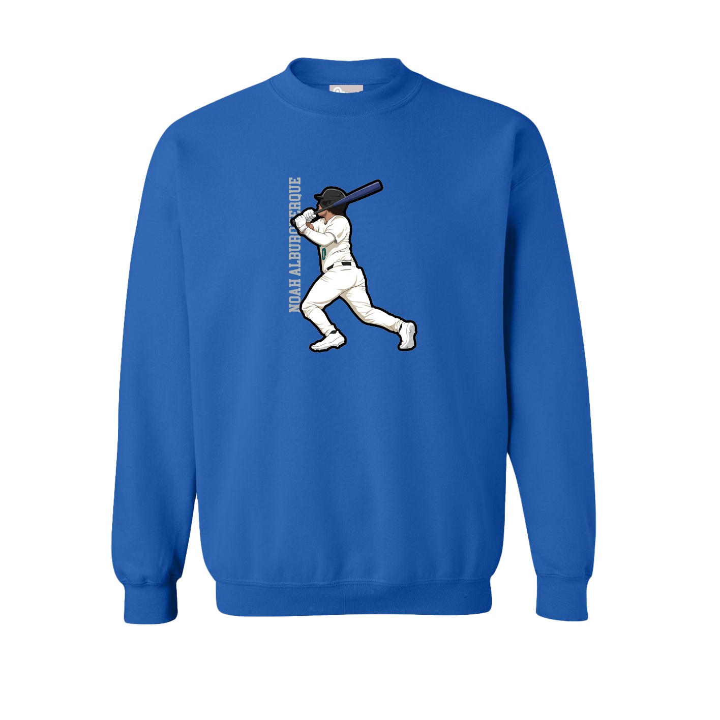Fleece Crew — Name Vertical in Royal