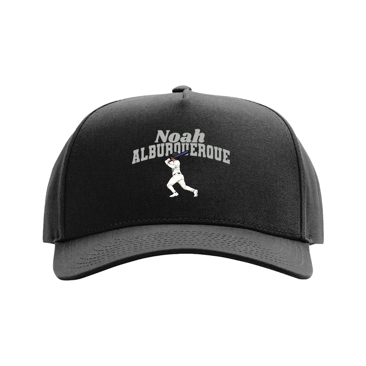 Full Fabric Five-Panel Champ Cap — Signature Arch in Black