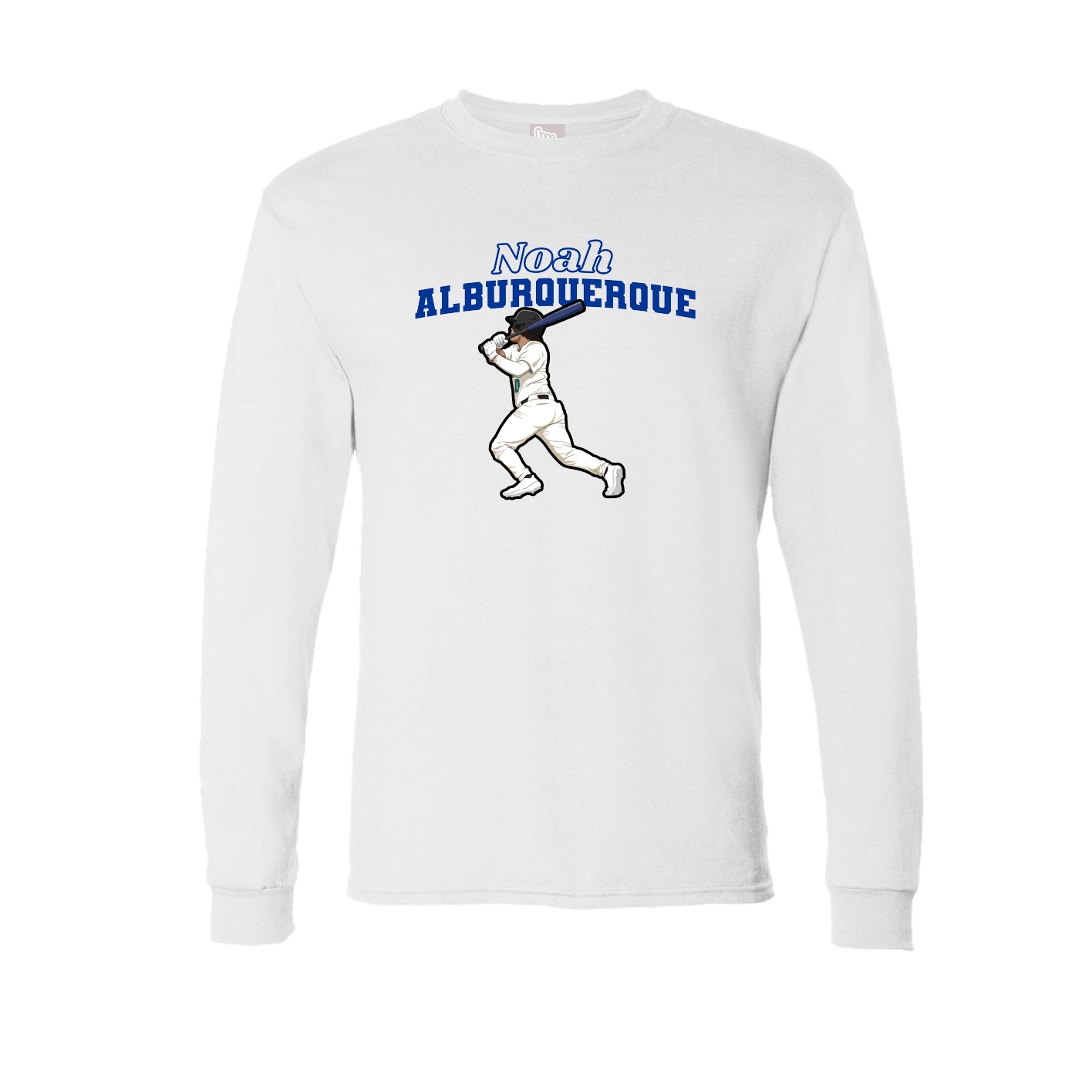 Long Sleeve Tee — Name Arch in White
