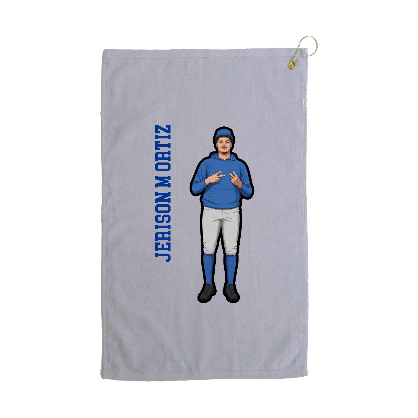 Golf Towel — Name Vertical in Grey