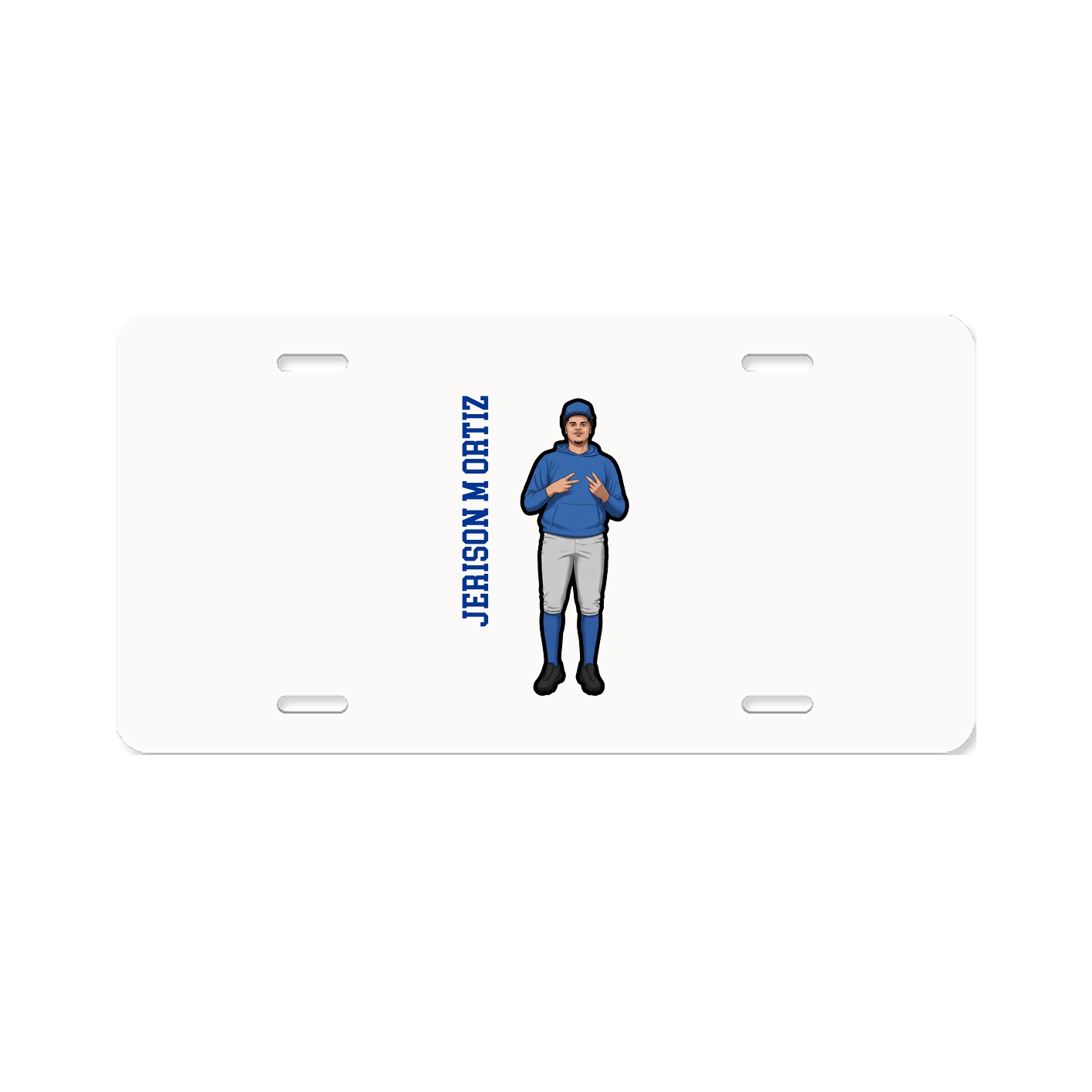 License Plate — Name Vertical in Classic