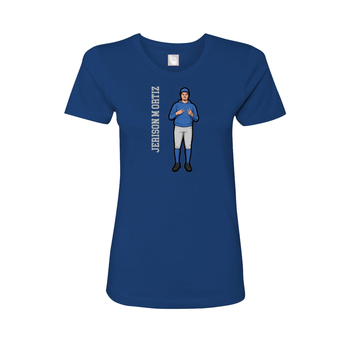 Womens Tee — Name Vertical in Royal