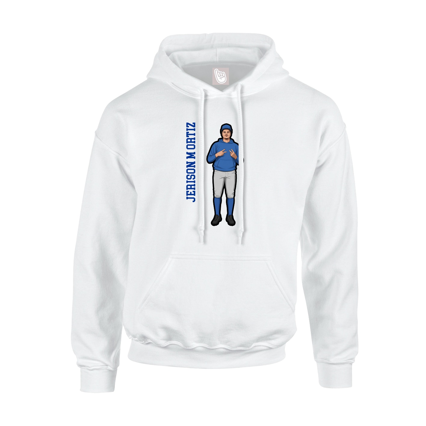 Hoodie — Name Vertical in White