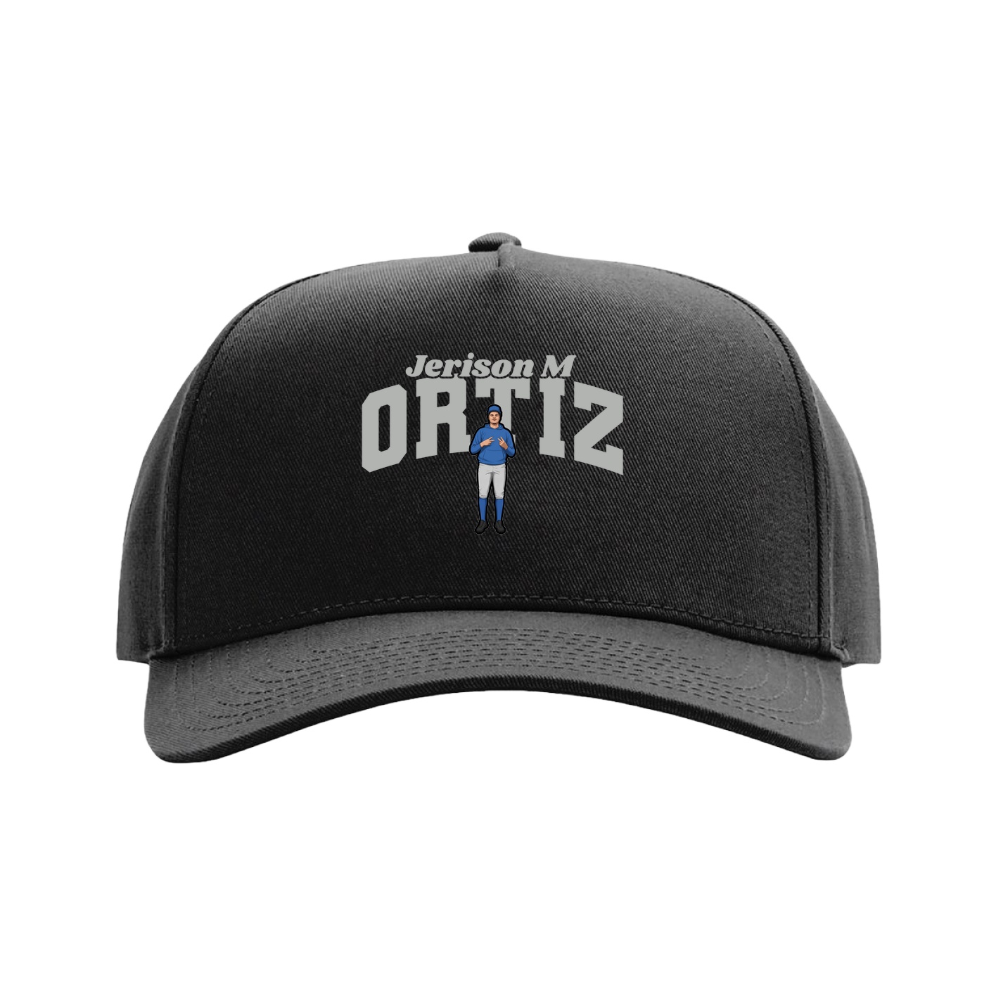 Full Fabric Five-Panel Champ Cap — Signature Arch in Black