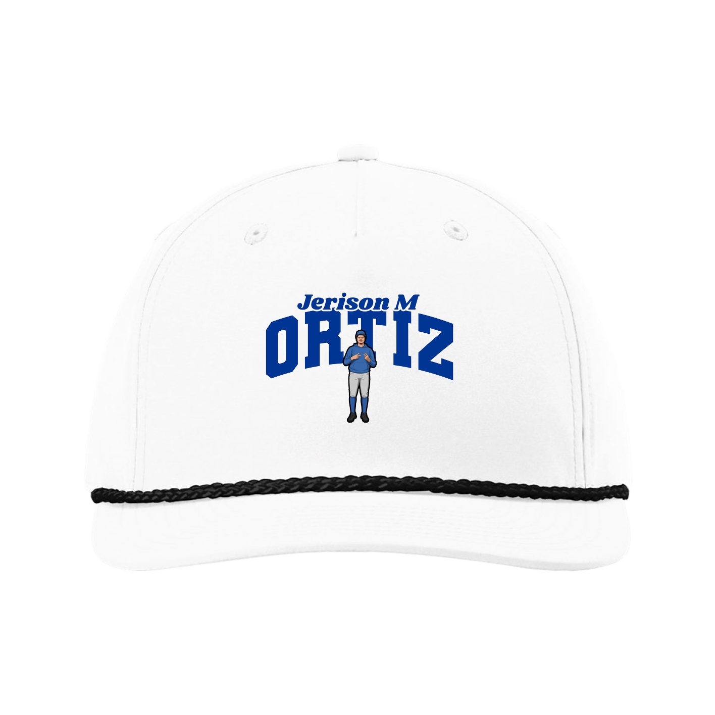 Five-Panel Classic Rope Cap — Signature Arch in White