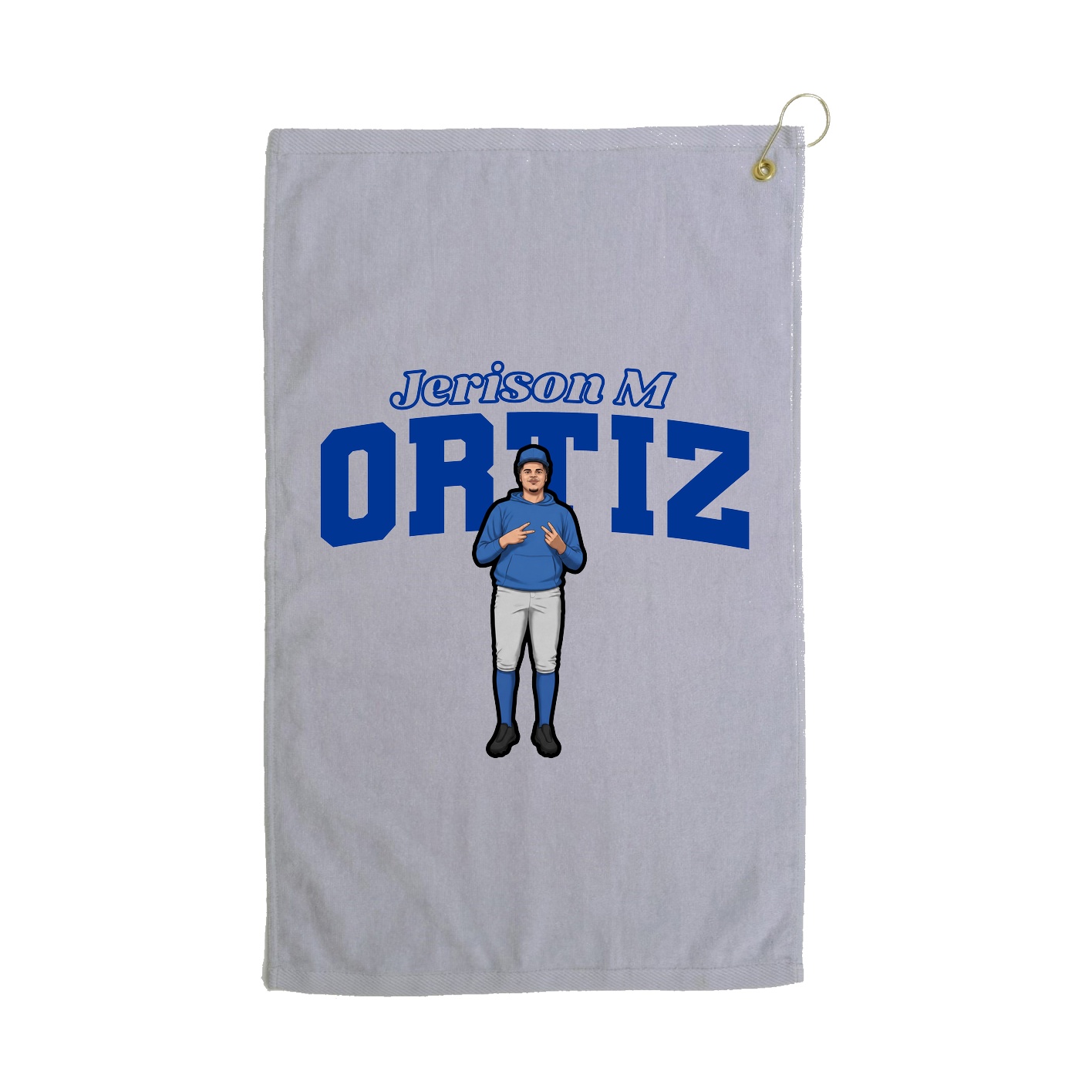 Golf Towel — Name Arch in Grey