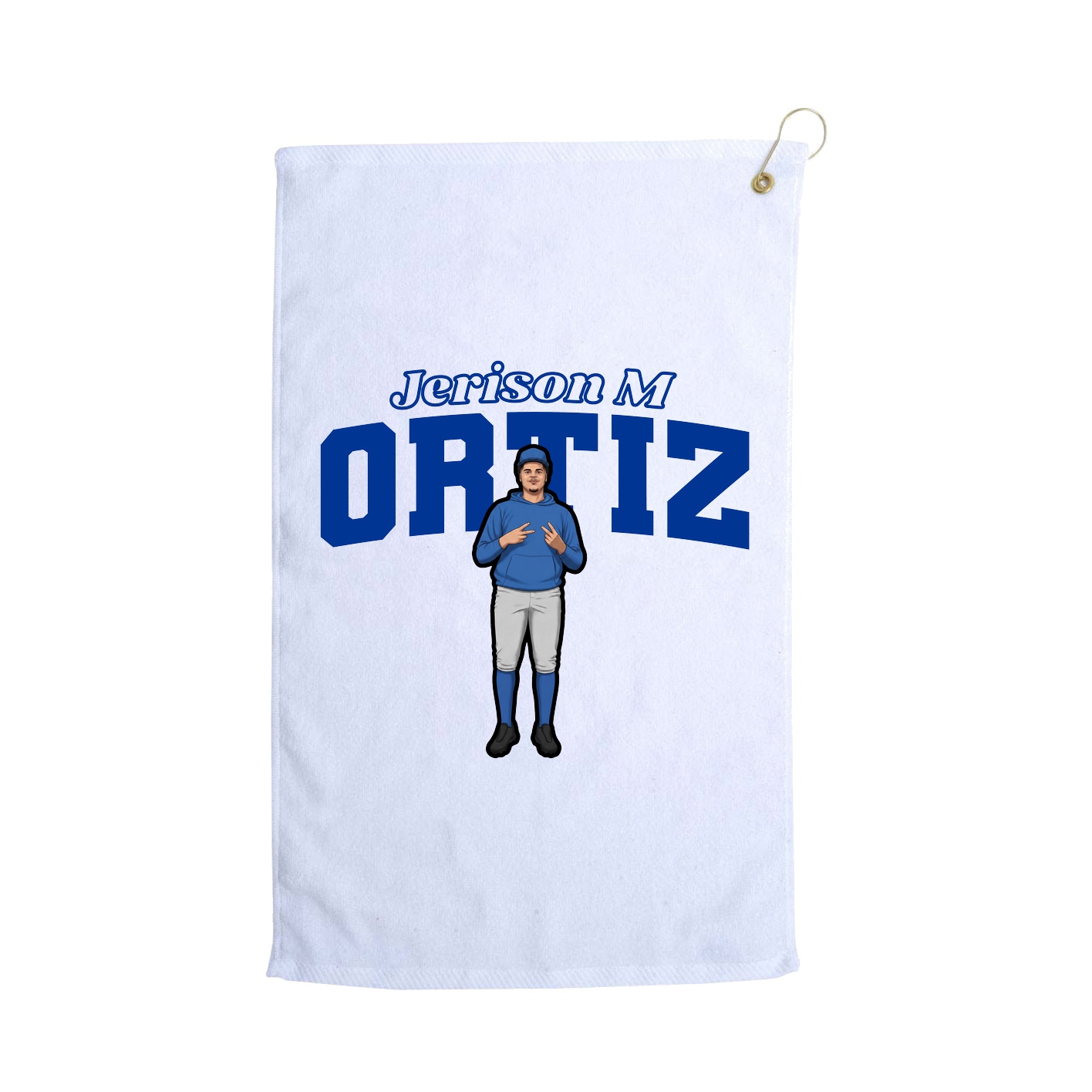 Golf Towel — Name Arch in White