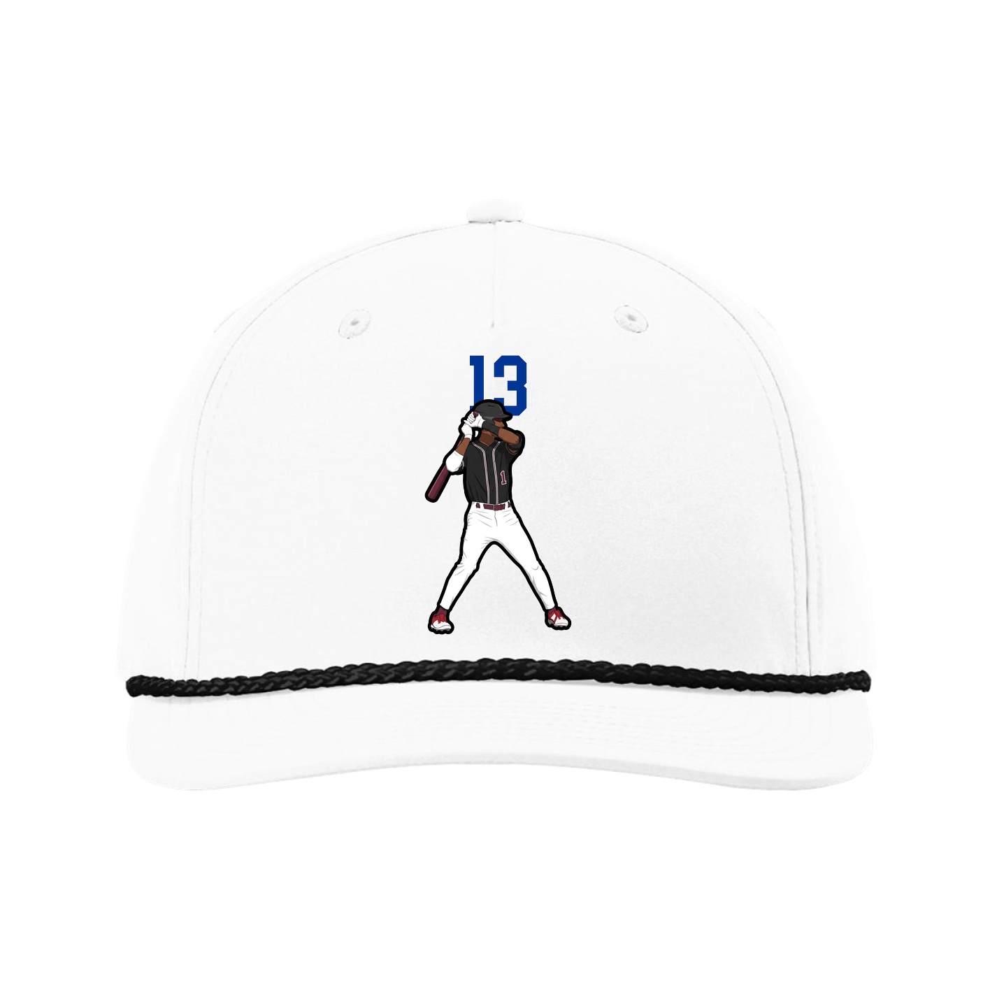 Five-Panel Classic Rope Cap — Number Top in White