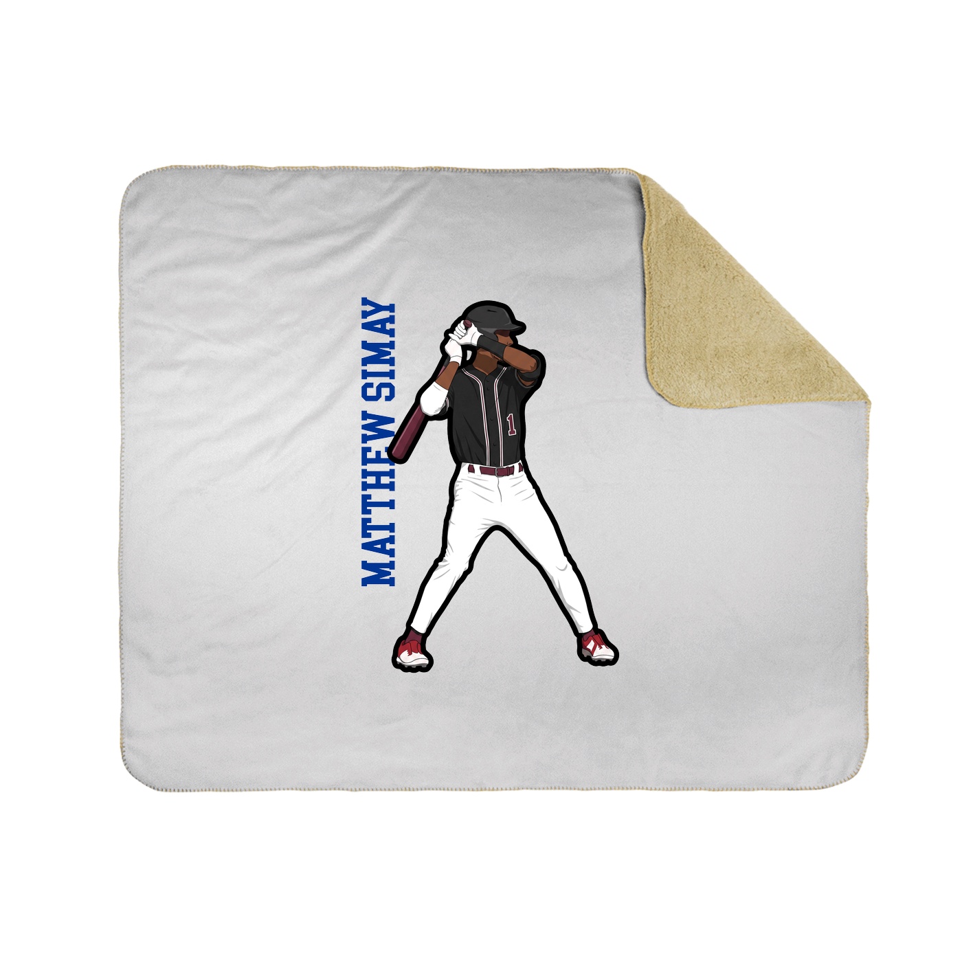 Throw Blanket — Name Vertical in White