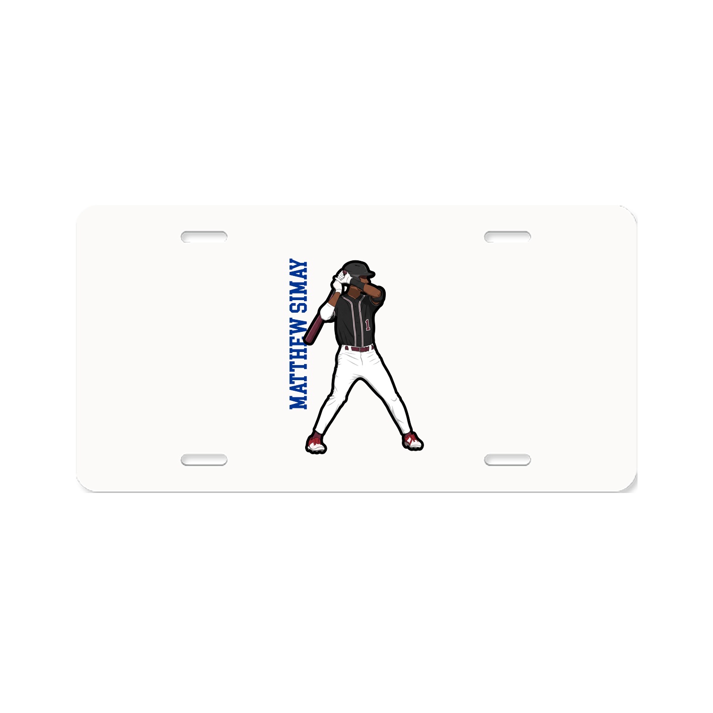 License Plate — Name Vertical in Classic