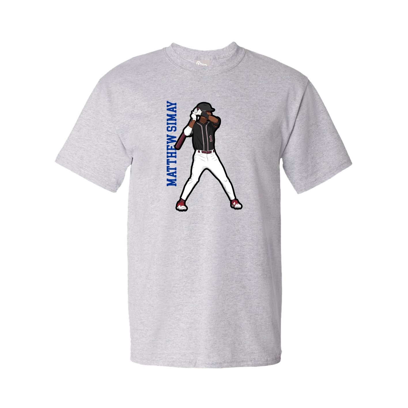 Youth Tee — Name Vertical in Grey