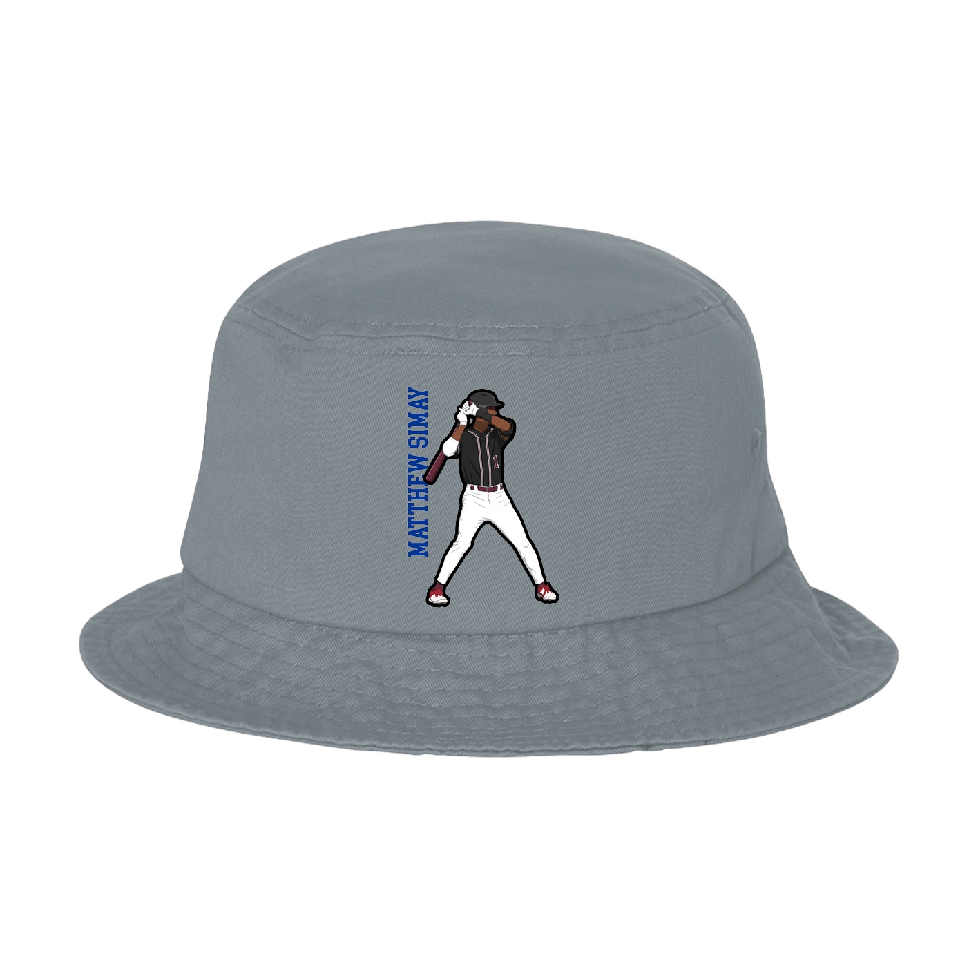 Bucket Cap — Name Vertical in Grey
