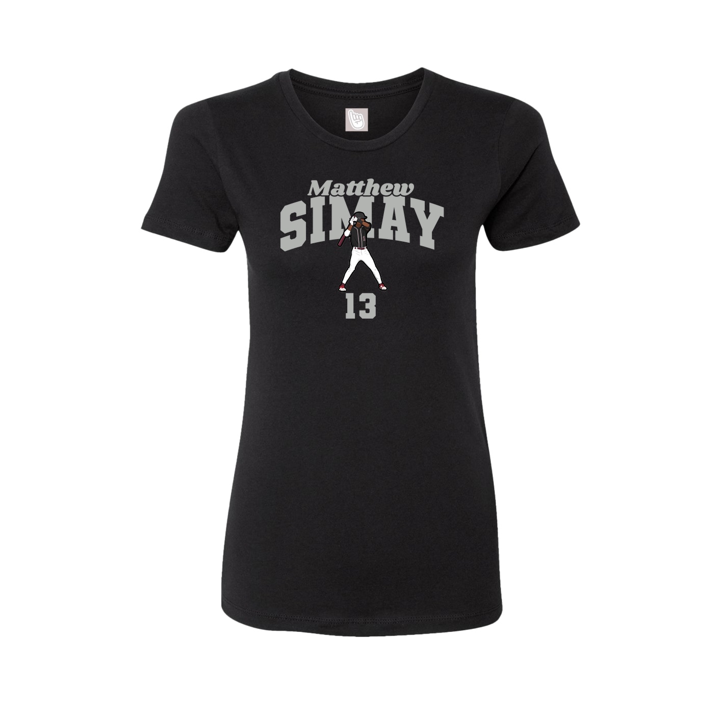Fitted Women's Tee — Signature Arch in Black