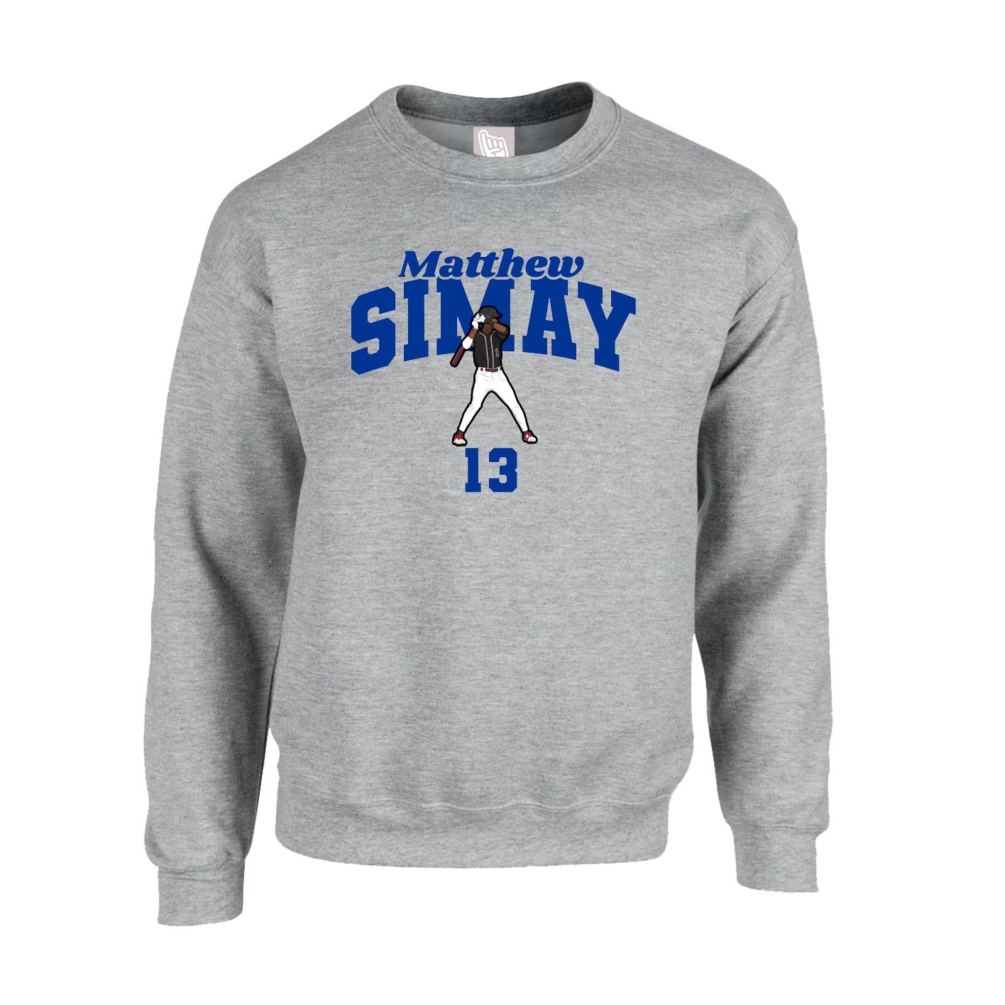 Fleece Crew — Signature Arch in Grey
