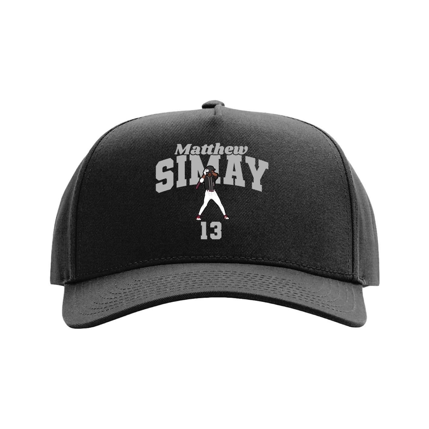 Full Fabric Five-Panel Champ Cap — Signature Arch in Black
