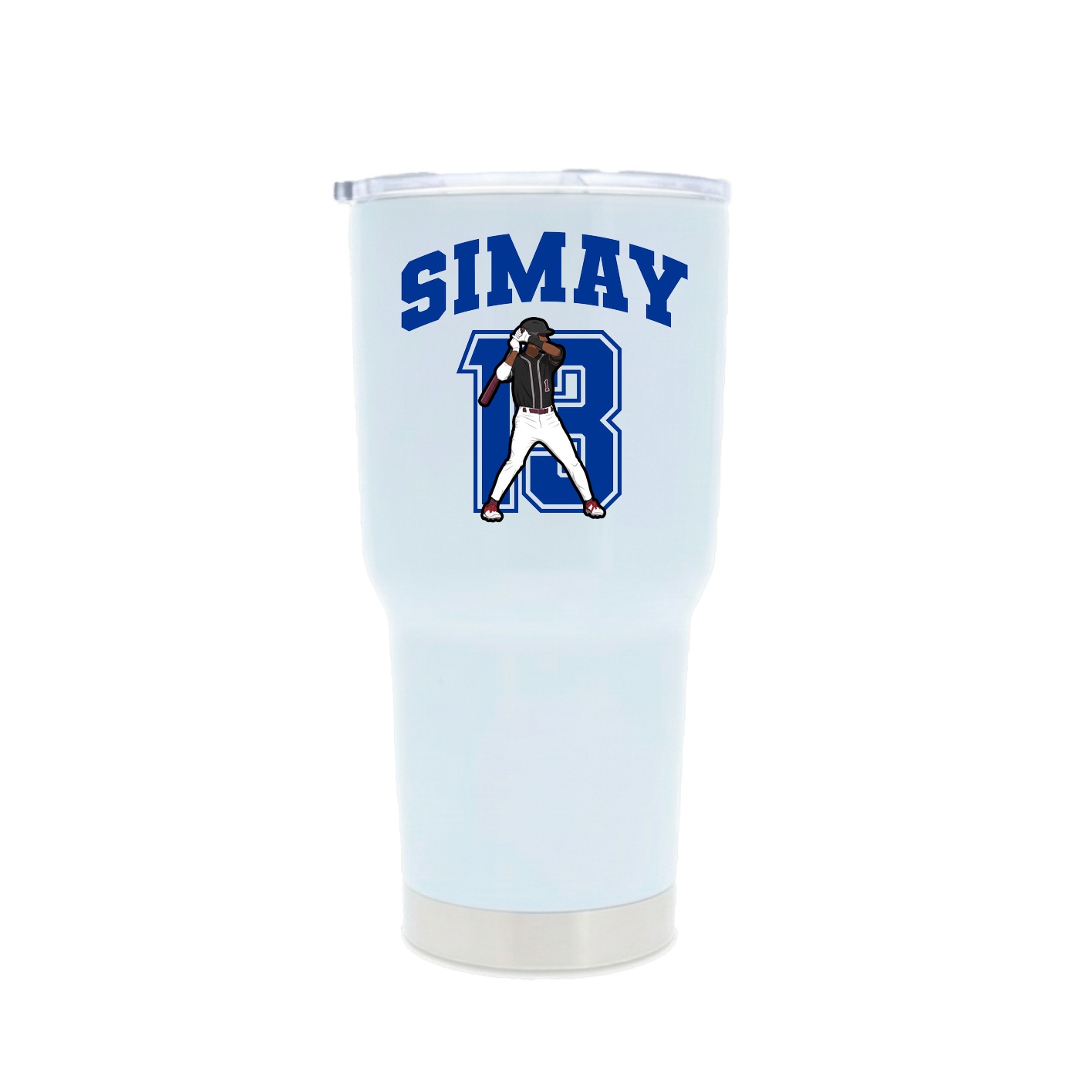30oz Stainless Steel Tumbler — Number in White