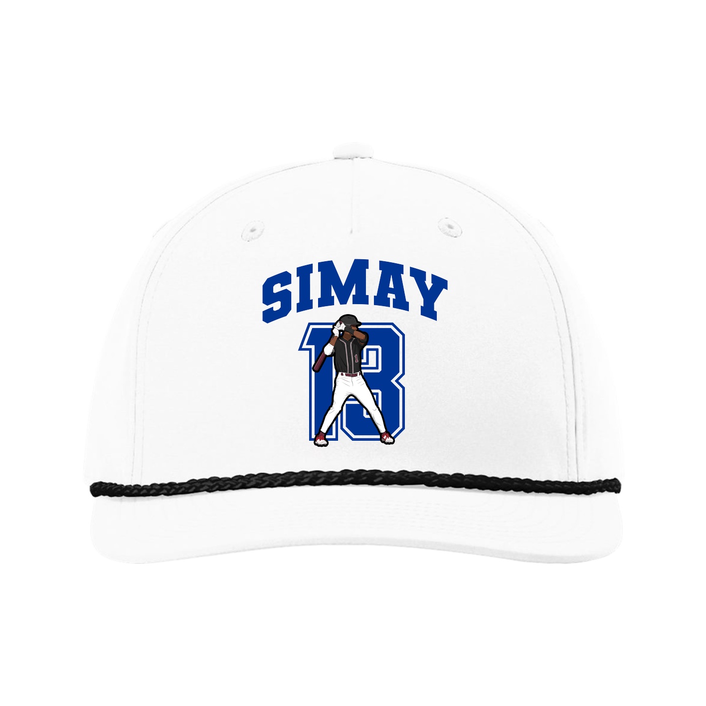 Five-Panel Classic Rope Cap — Number in White