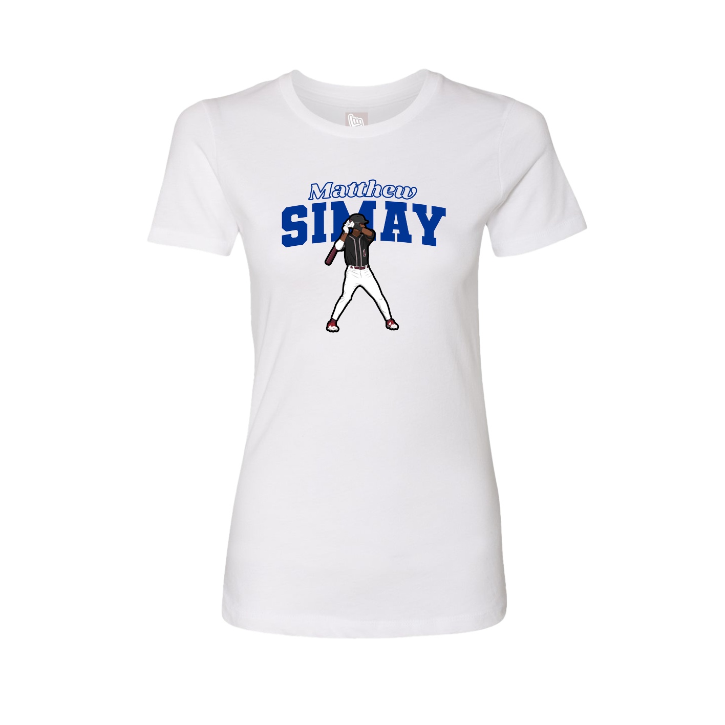 Fitted Women's Tee — Name Arch in White