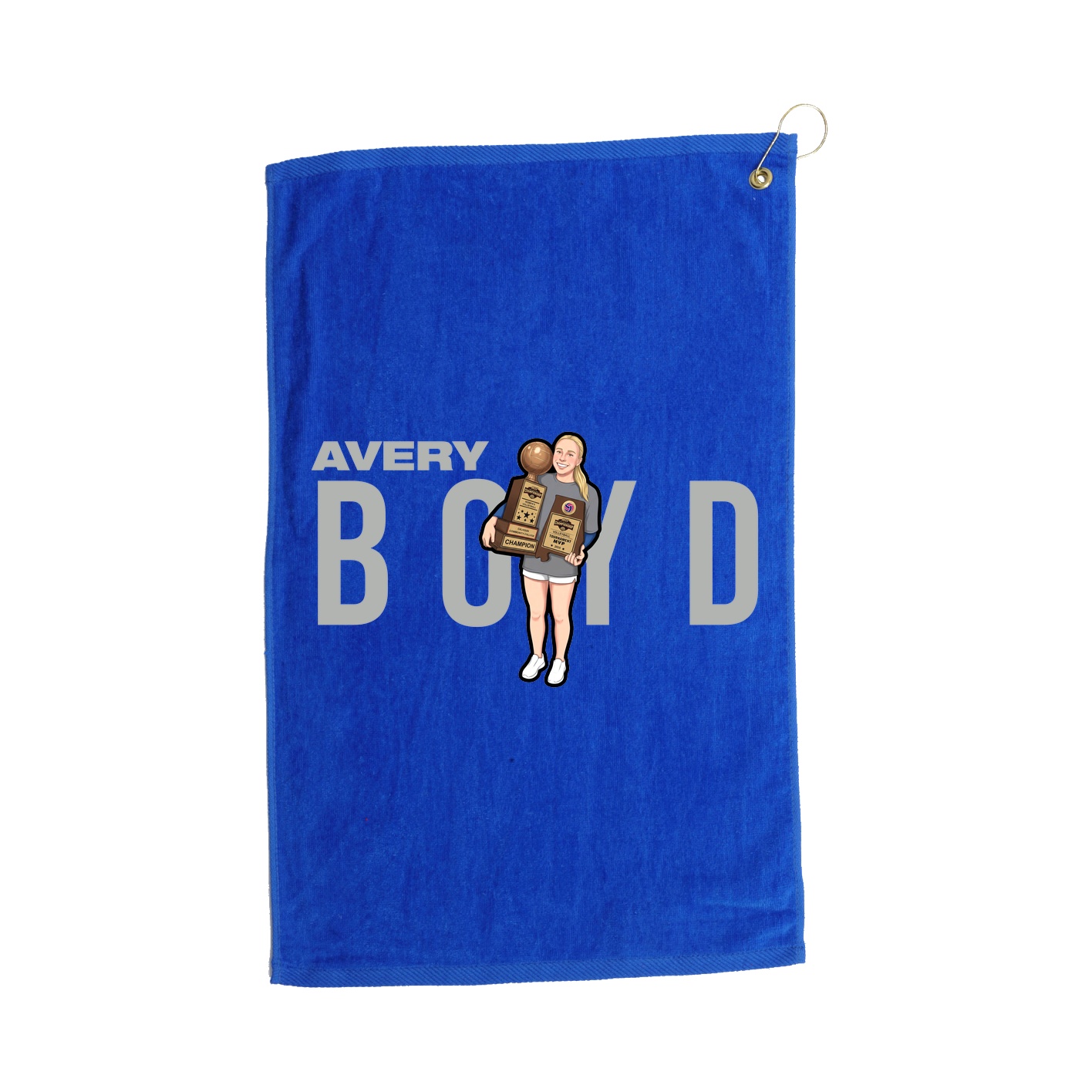 Golf Towel — Player Name in Royal