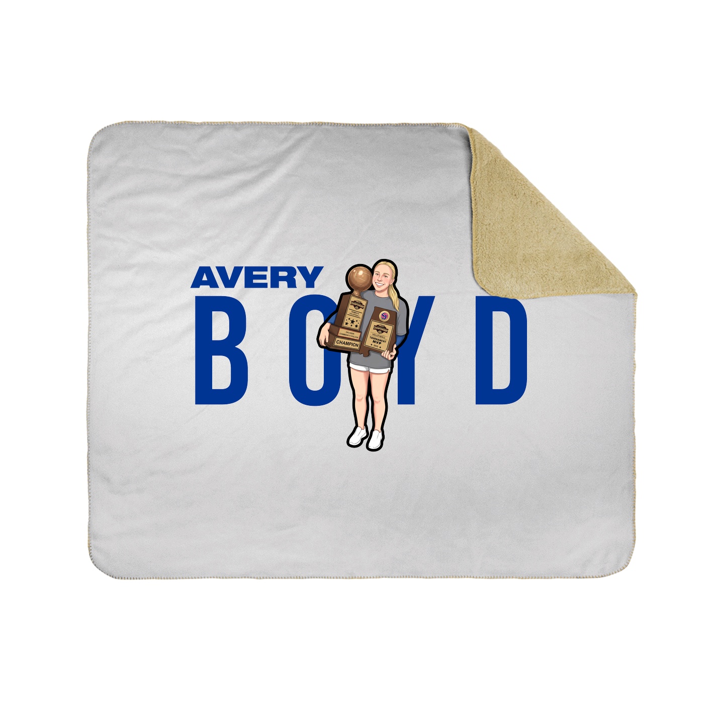 Throw Blanket — Player Name in White