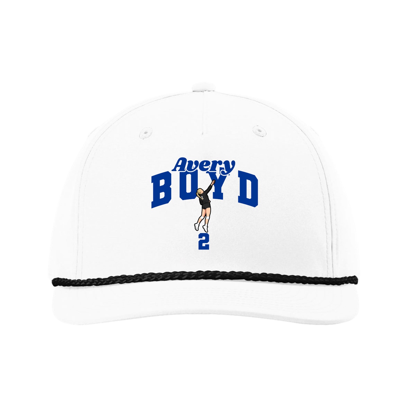 Five-Panel Classic Rope Cap — Signature Arch in White