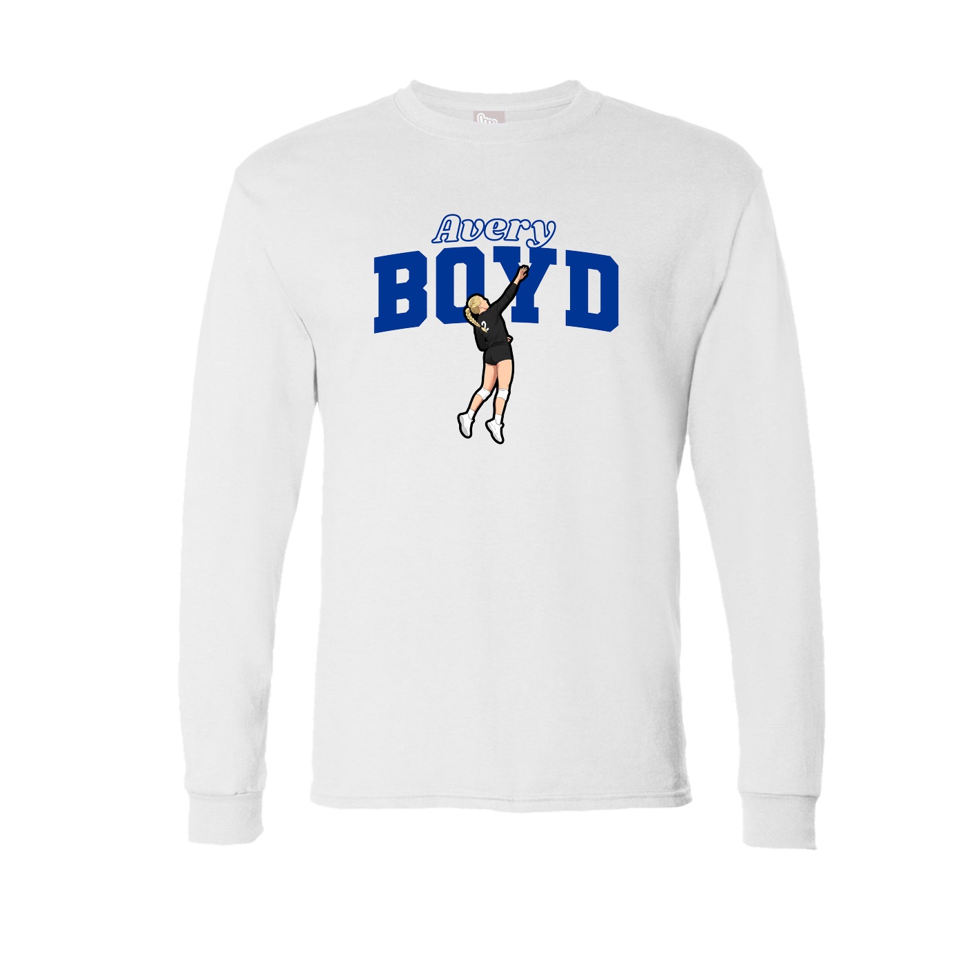 Long Sleeve Tee — Name Arch in White