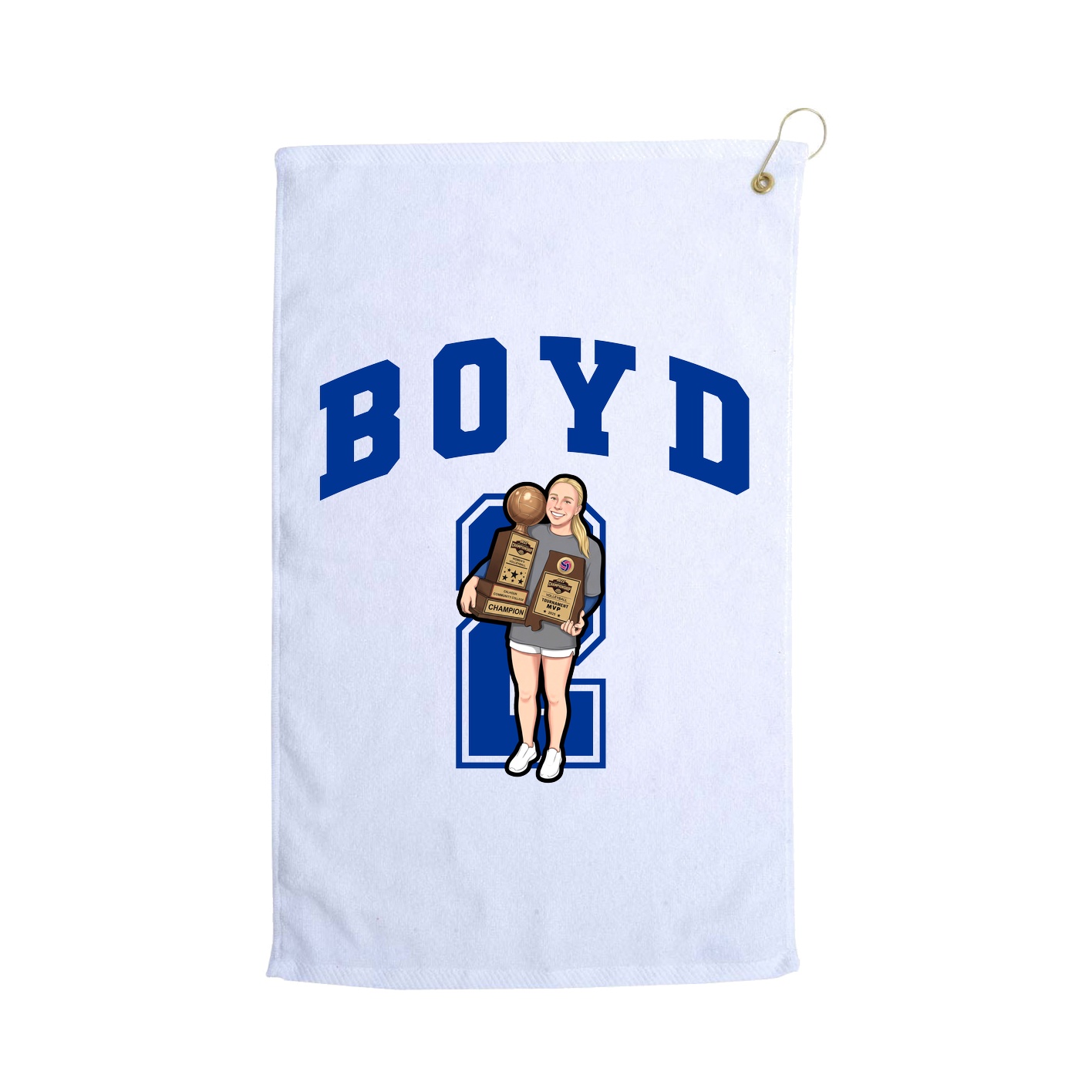 Golf Towel — Number in White
