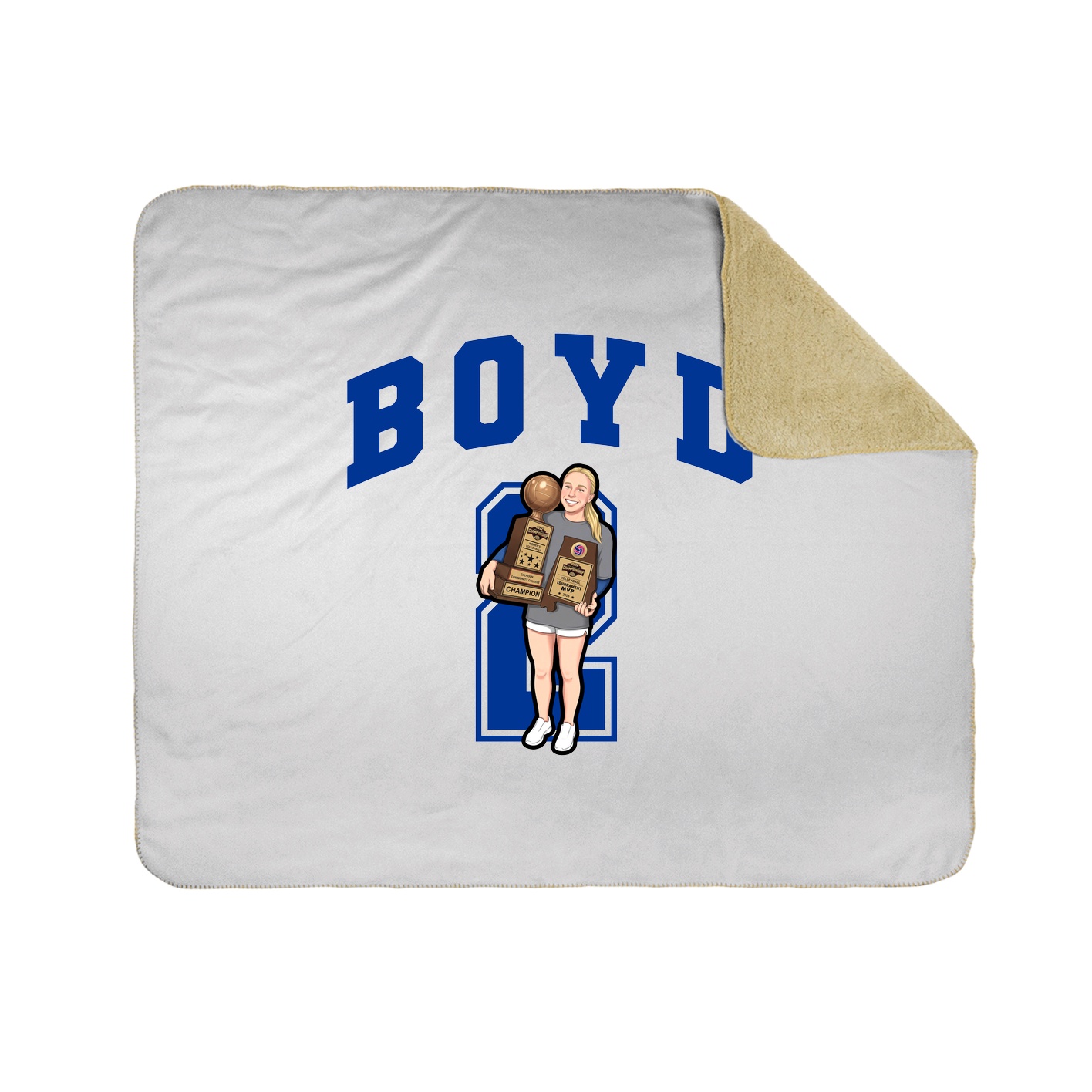 Throw Blanket — Number in White