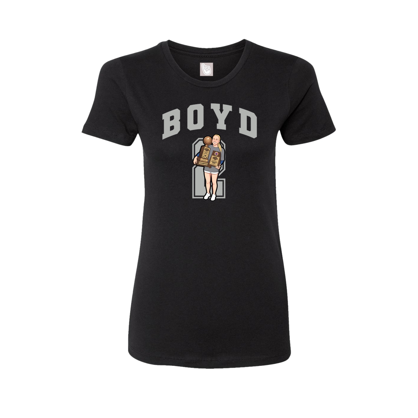 Fitted Women's Tee — Number in Black