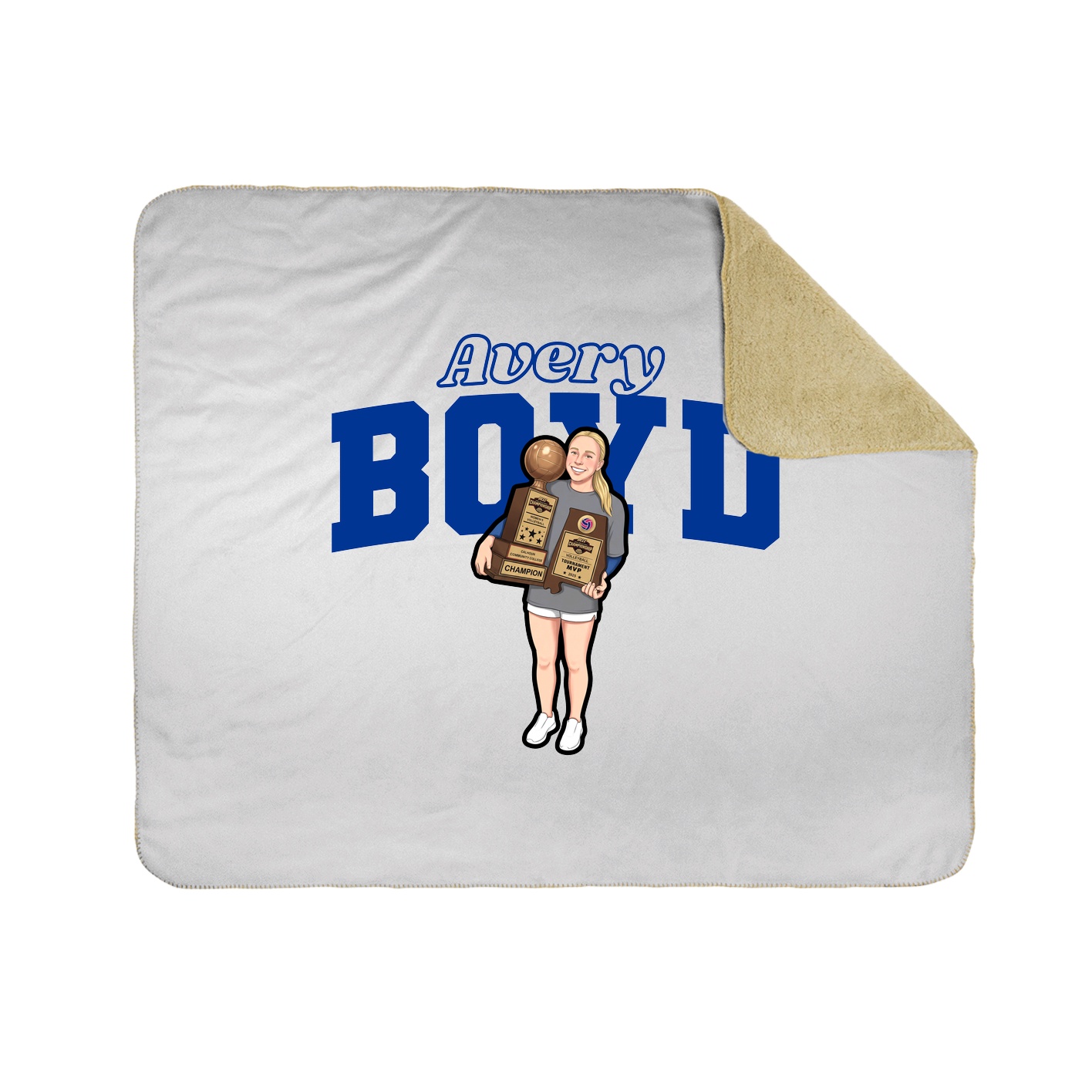 Throw Blanket — Name Arch in White
