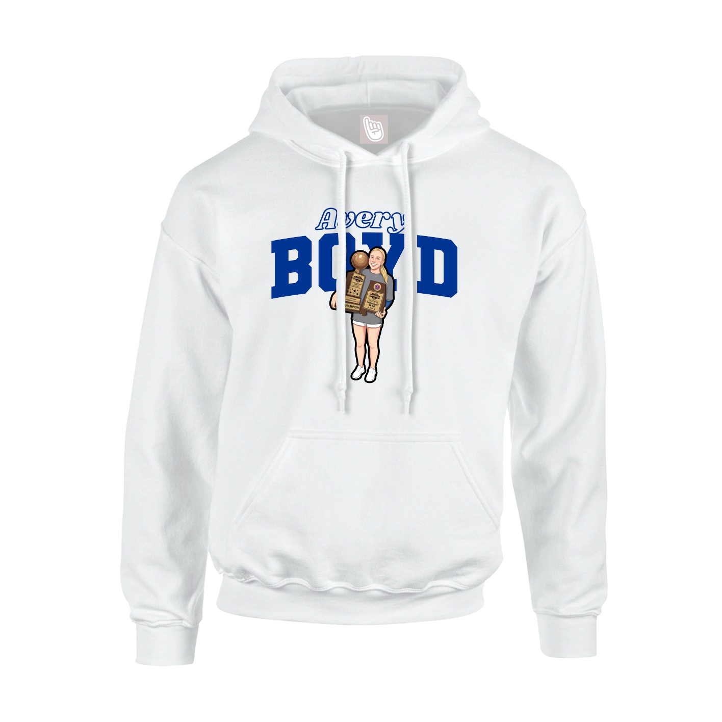 Hoodie — Name Arch in White