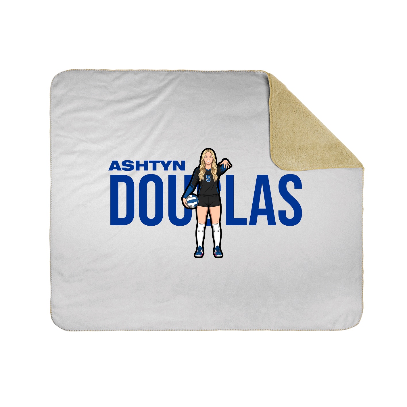 Throw Blanket — Player Name in White