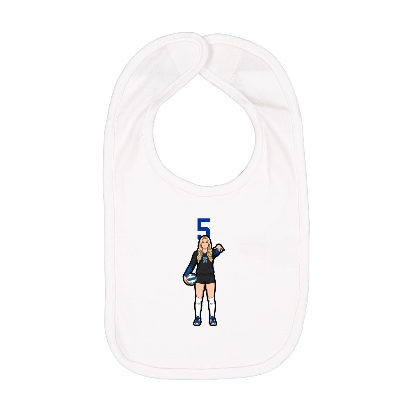 Infant Bib — Number Top in White