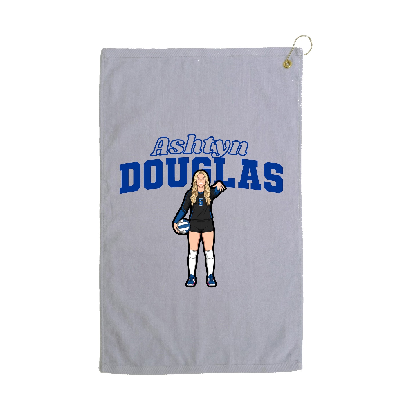 Golf Towel — Name Arch in Grey