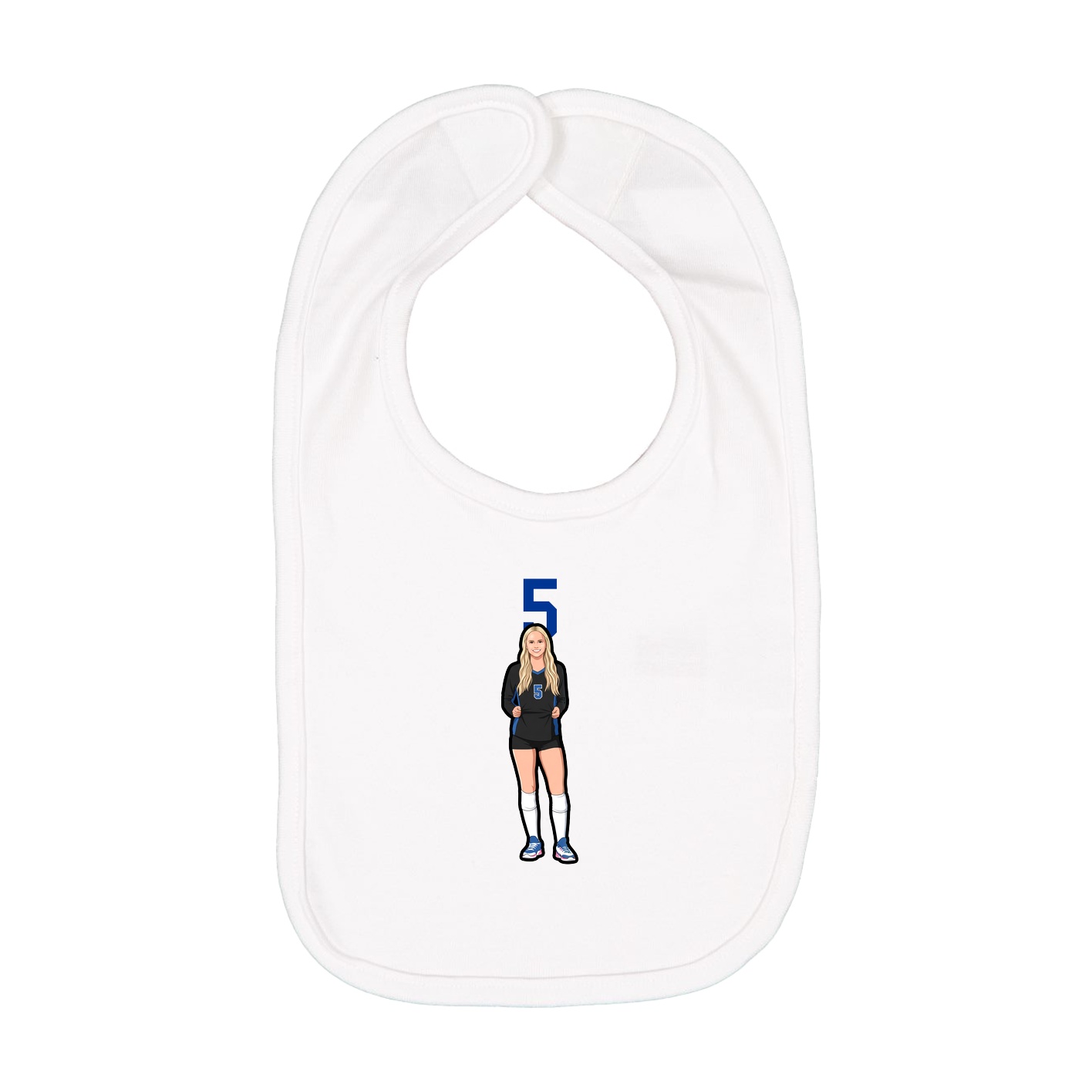 Infant Bib — Number Top in White