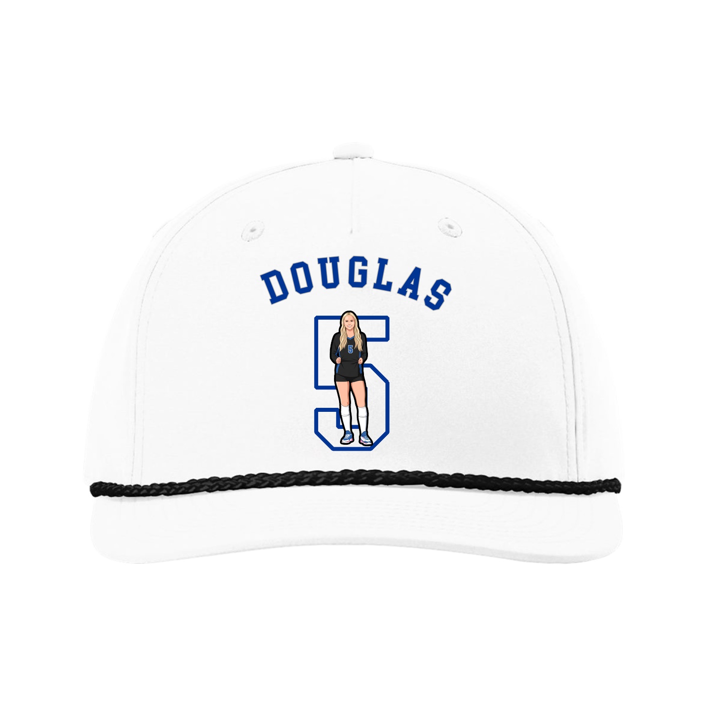 Five-Panel Classic Rope Cap — Shirsey Arch in White