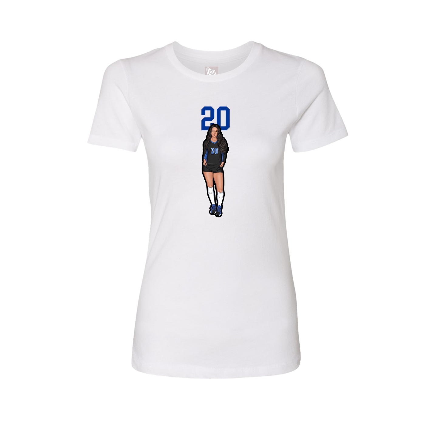 Fitted Women's Tee — Number Top in White