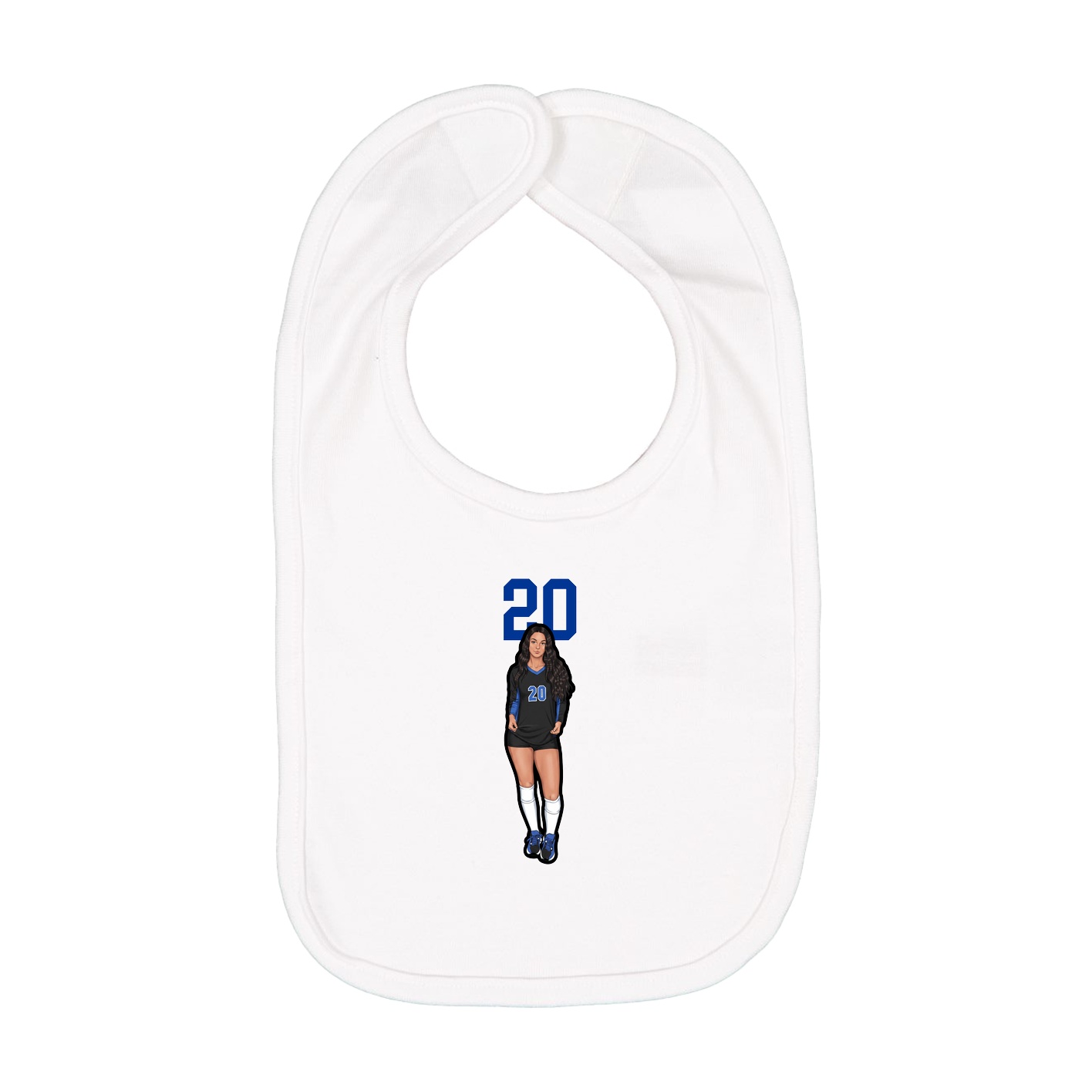 Infant Bib — Number Top in White