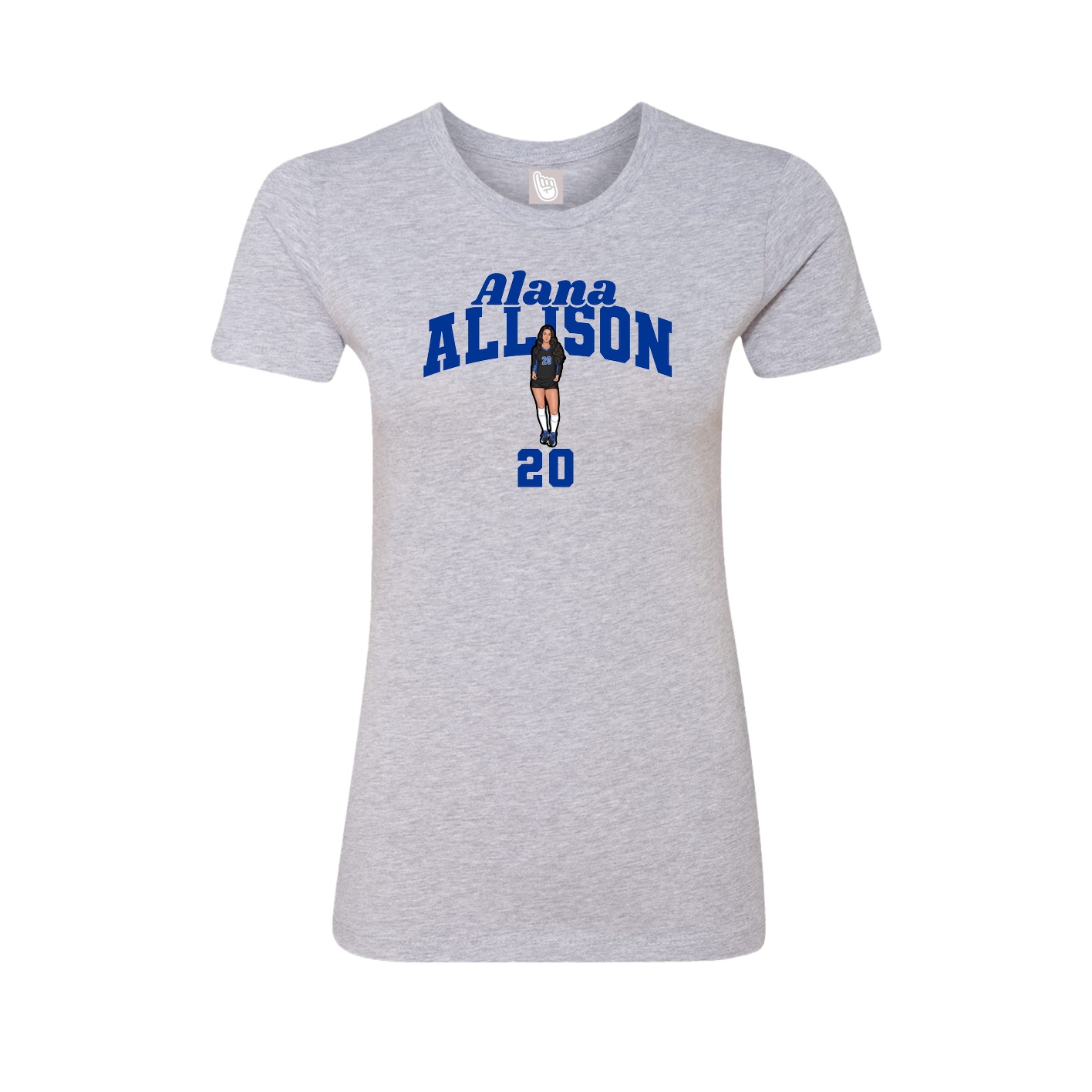 Fitted Women's Tee — Signature Arch in Grey