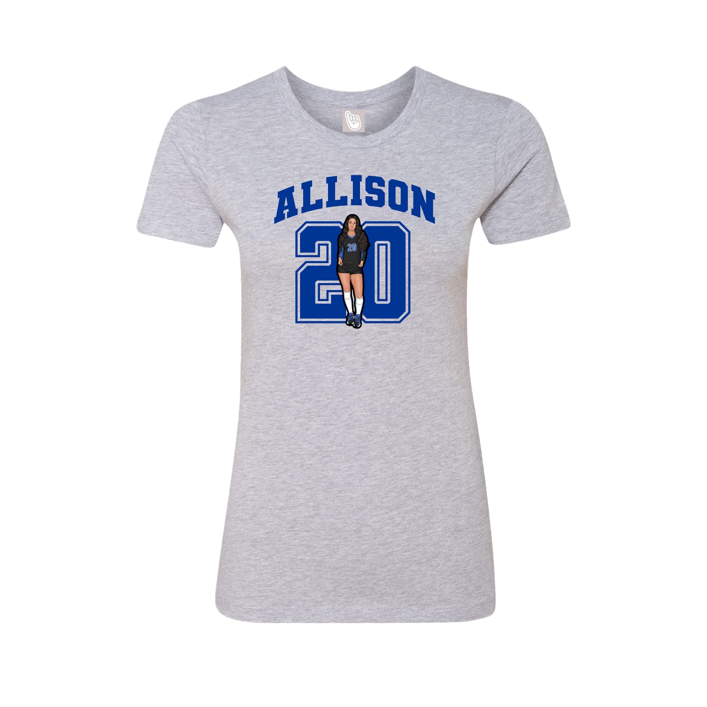 Fitted Women's Tee — Number in Grey