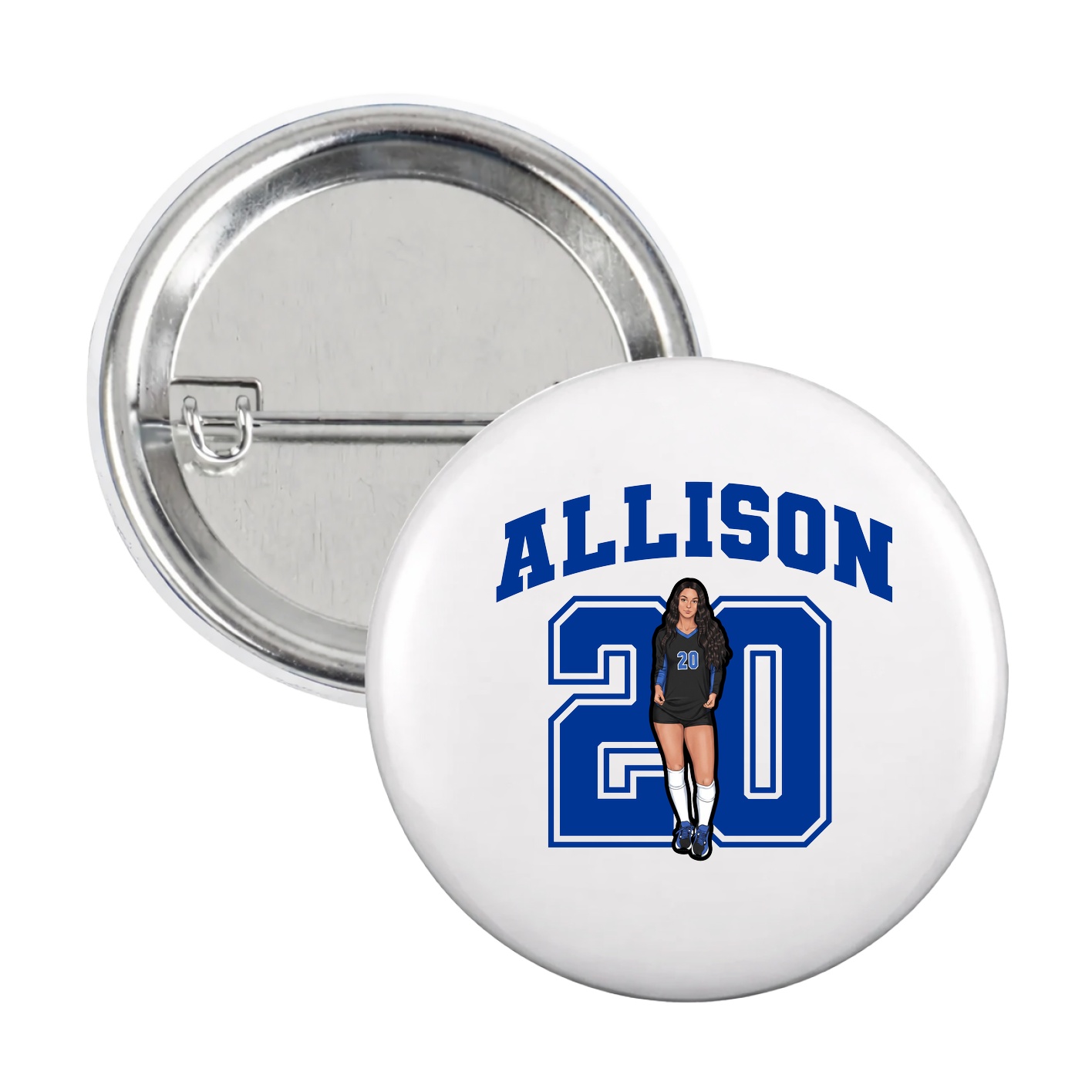 Game Day Button — Number in White